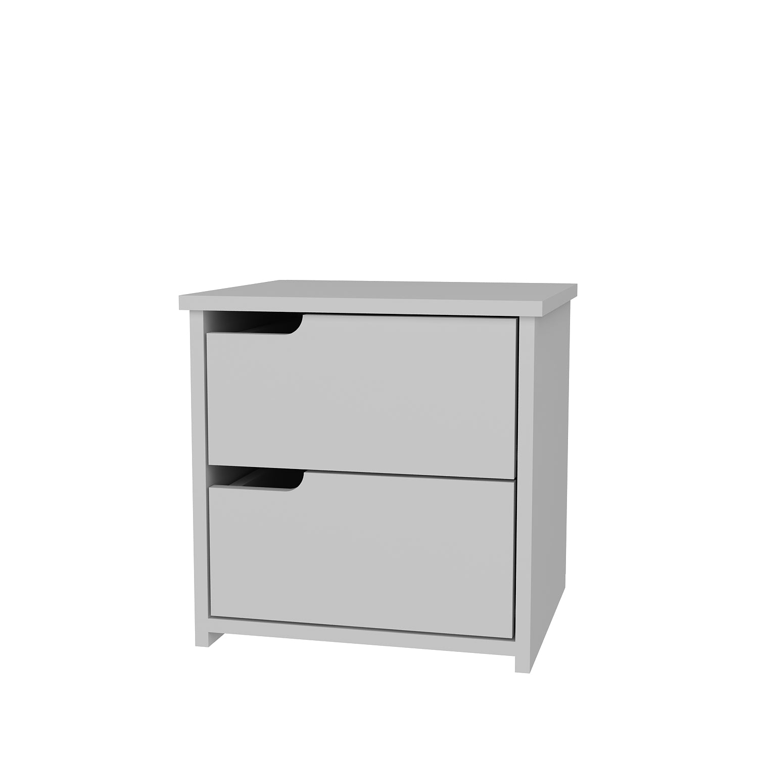 Mesa de cabeceira branca moderna com 2 gavetas e prateleiras, 45 x 45 x 40 cm | Painel de partículas 100% revestido de melamina, 18 mm de espessura | Armazenamento elegante para casa e hotel