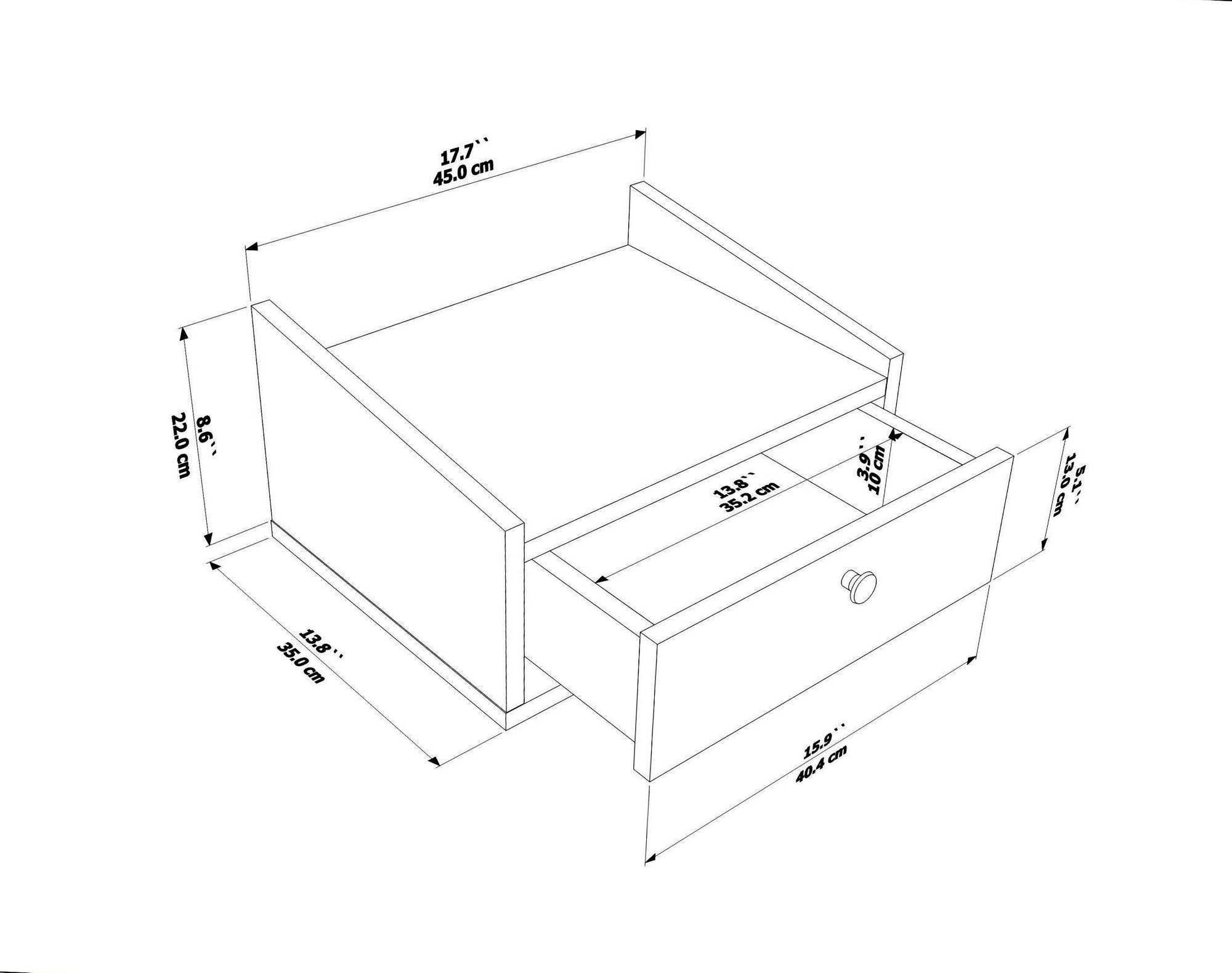 Mesa de cabeceira-Anel-Branco