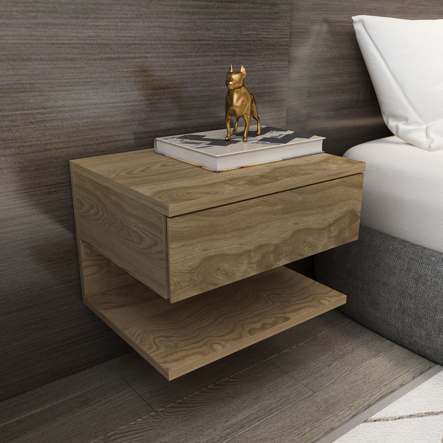 Mesa de cabeceira-Vivid-Carvalho Oud