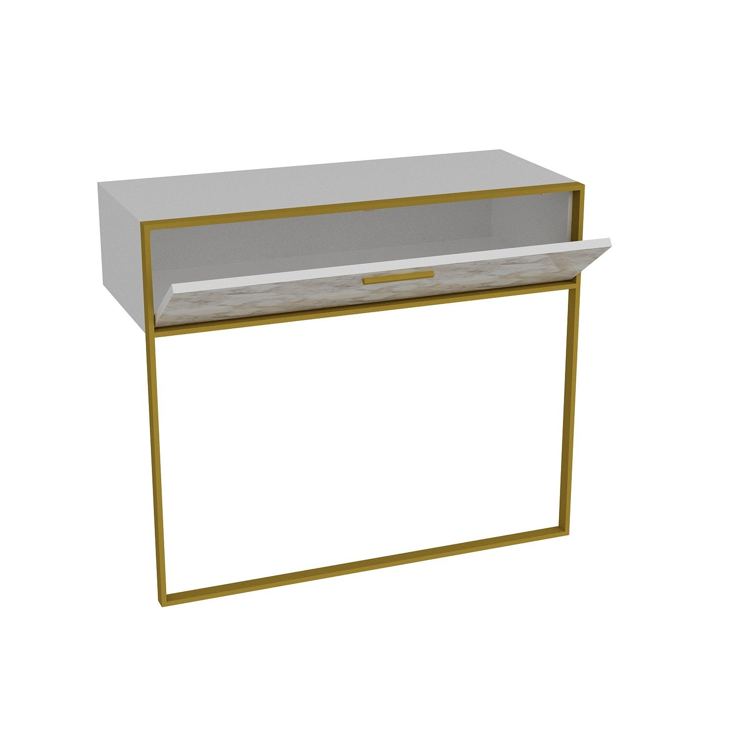Aparador – 90 x 76,8 x 38,5 cm – Dourado e Branco – Melamina