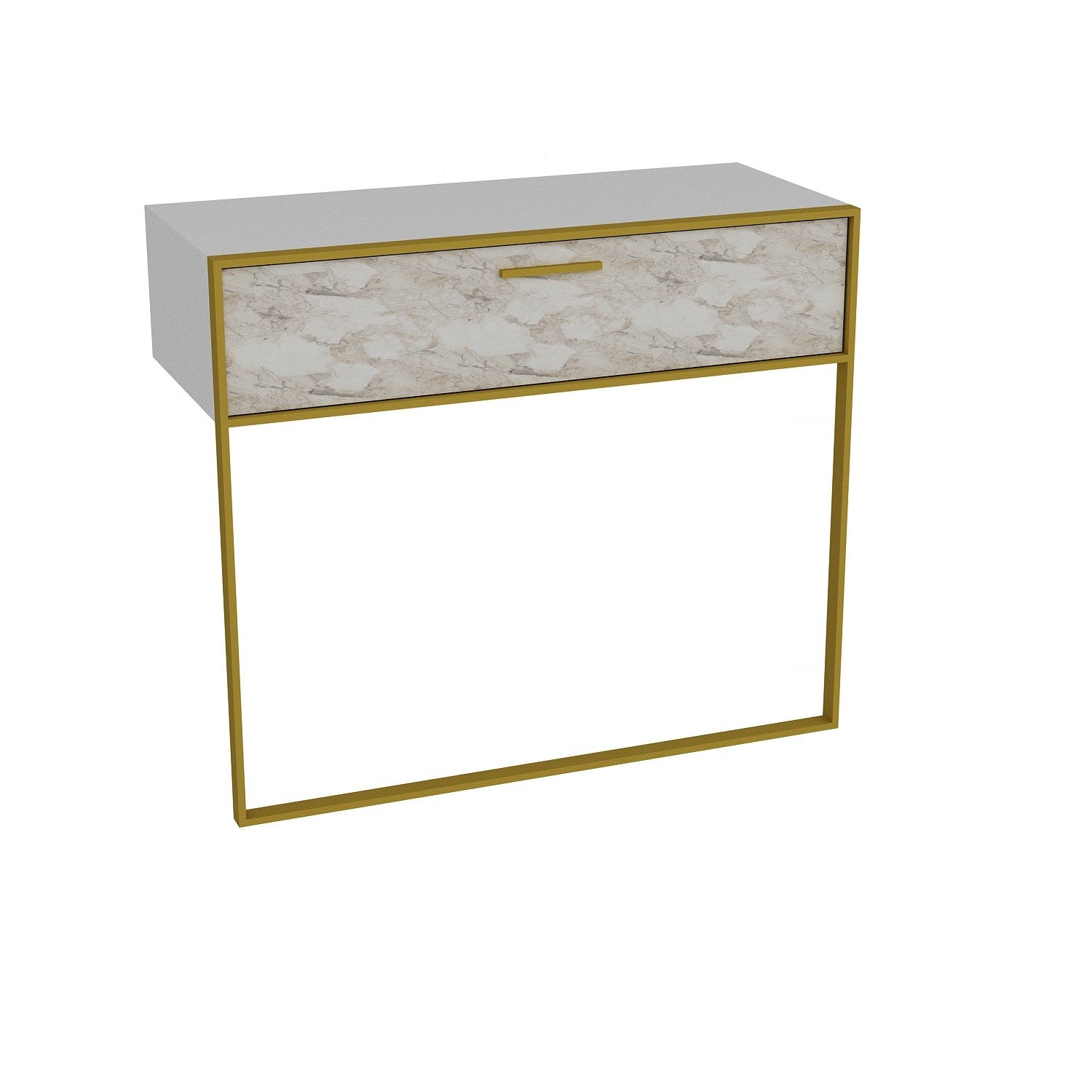 Aparador – 90 x 76,8 x 38,5 cm – Dourado e Branco – Melamina