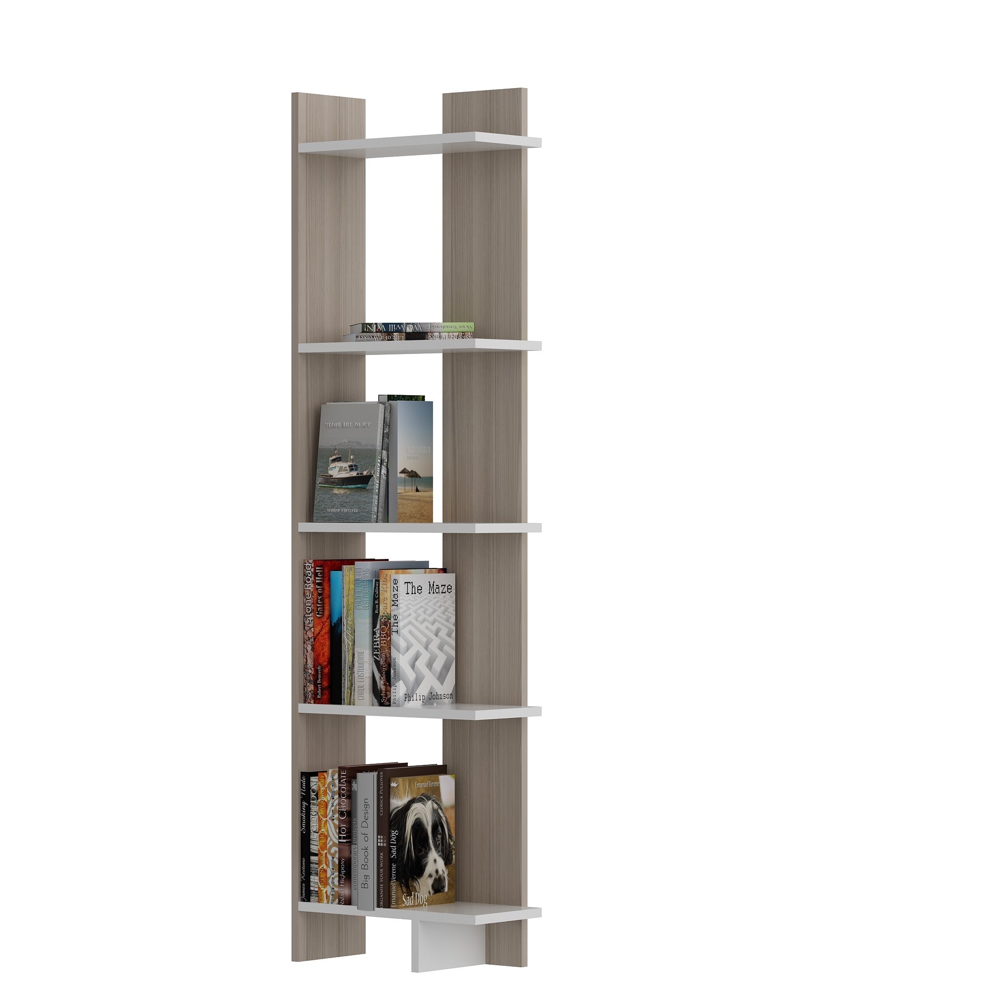 Estante de livros – 45 x 170 x 22 cm – Córdoba e Branco – 100% revestida em melamina