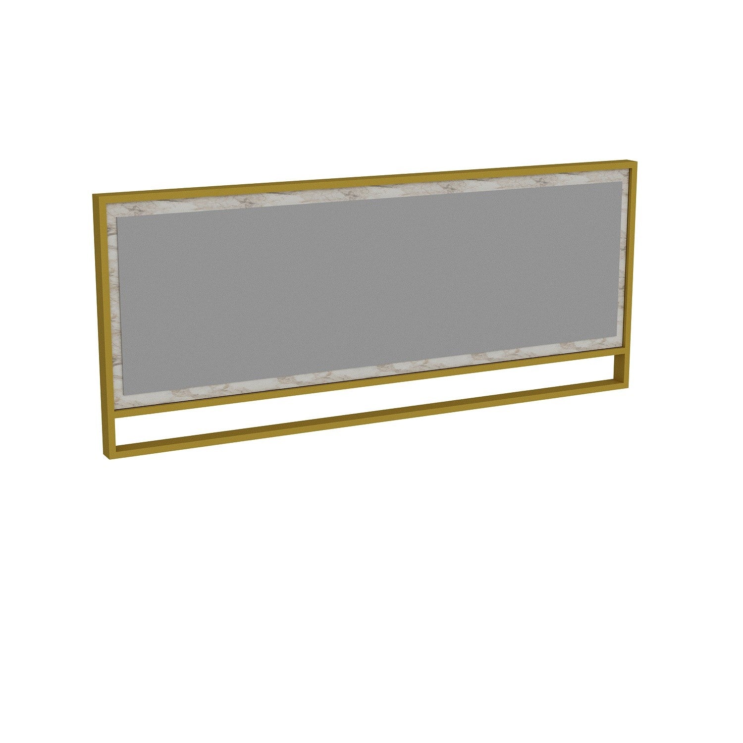 Espelho decorativo elegante de madeira, dourado e branco, 90 x 37,8 cm | Painel de partículas 100% revestido de melamina e estrutura de metal | Design moderno e glamouroso, para montagem na parede
