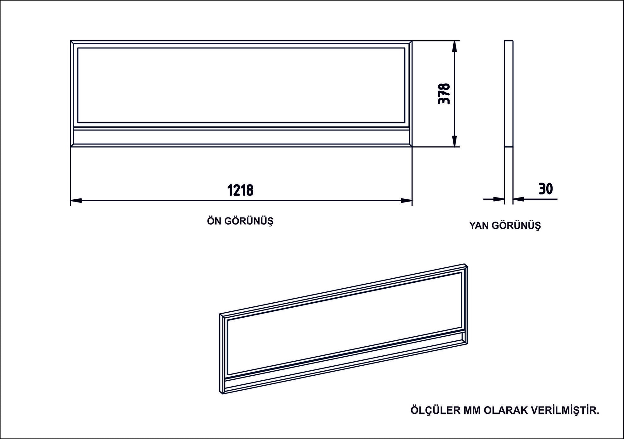 Espelho decorativo elegante de madeira, dourado e branco, 121,8 x 37,8 cm | Painel de partículas 100% revestido de melamina e estrutura de metal | Design moderno e glamouroso, para montagem na parede