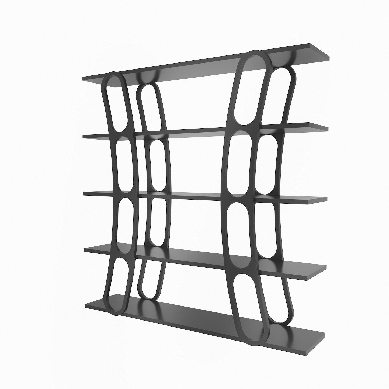 Estante preta elegante, 120 x 120 x 25 cm | Painel de partículas 100% revestido em melamina, 18 mm de espessura | Perfeita para decoração moderna de casa e escritório