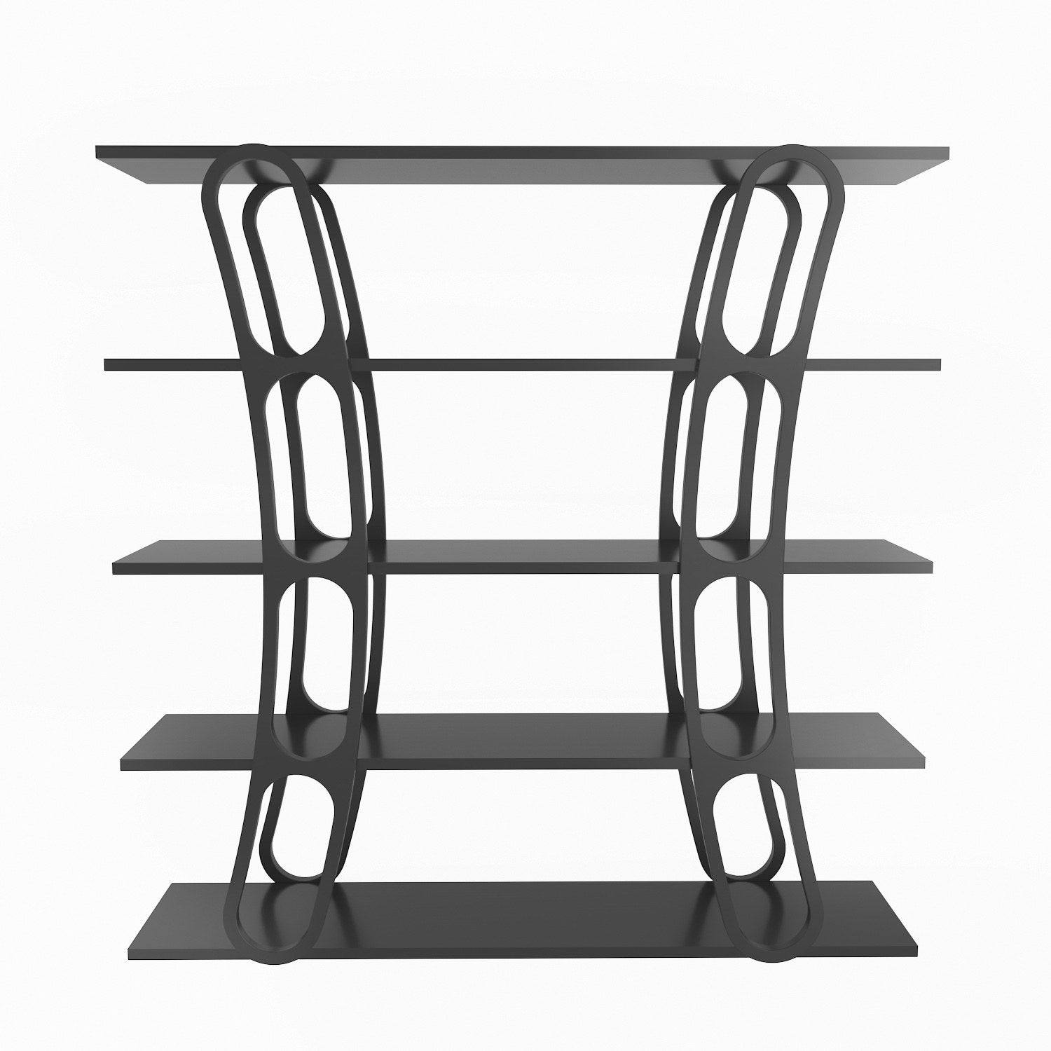 Estante preta elegante, 120 x 120 x 25 cm | Painel de partículas 100% revestido em melamina, 18 mm de espessura | Perfeita para decoração moderna de casa e escritório
