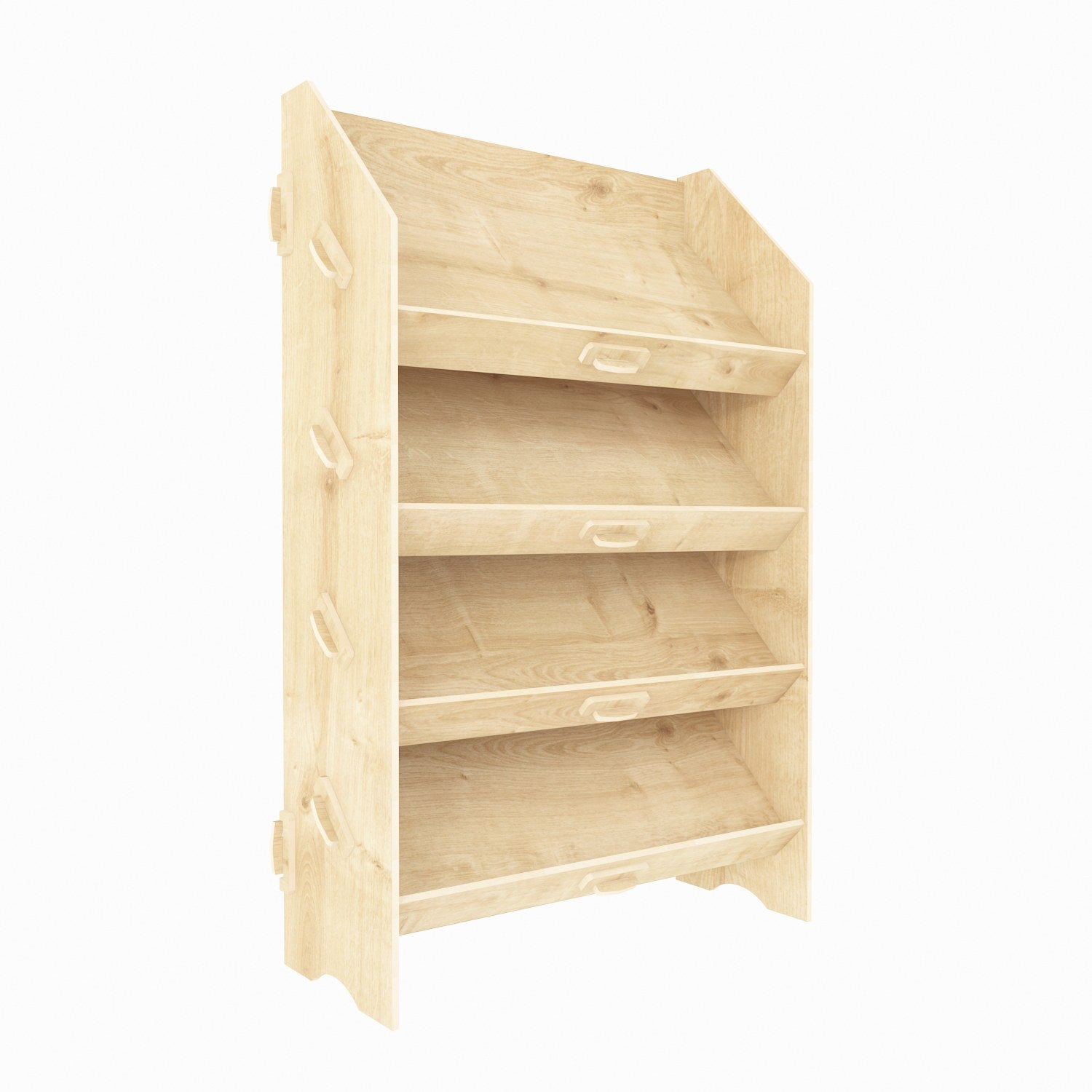 Estante de carvalho elegante, 100 cm de altura x 61,5 cm de largura x 28,4 cm de profundidade | Painel de partículas 100% revestido de melamina, 8 mm de espessura | Perfeito para casa e escritório