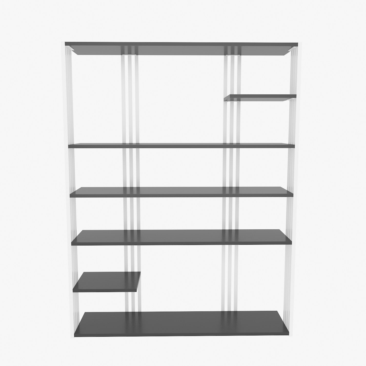 Estante elegante, antracite e branco, 120 x 160 x 29,6 cm | Painel de partículas 100% revestido de melamina, 18 mm de espessura | Perfeito para decoração moderna de casa e escritório