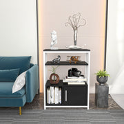 Estante elegante em antracite e branco, 60 cm x 80 cm x 29,6 cm | Painel de partículas 100% revestido em melamina, 18 mm de espessura | Perfeita para decoração moderna de casa e escritório