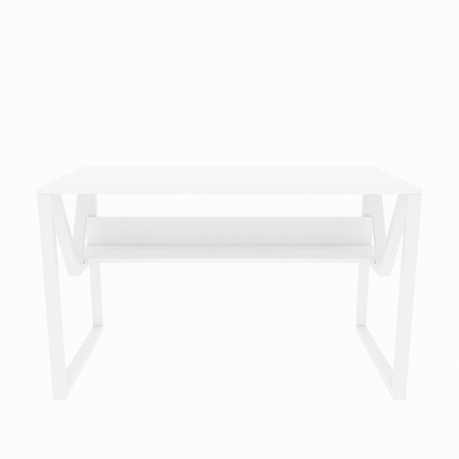 Secretária de Estudo/Escritório Moderna, Branca, 120 x 60 x 72,8 cm | Painel de Partículas 100% Revestido em Melamina, 18 mm de Espessura | Elegante e Funcional para Escritório e Estudo em Casa