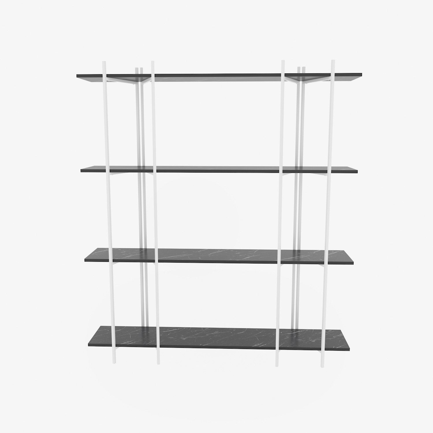 Estante elegante em preto e branco, 160 cm x 180 cm x 29,6 cm | Painel de partículas 100% revestido em melamina, 18 mm de espessura | Solução de armazenamento moderna para casa e escritório