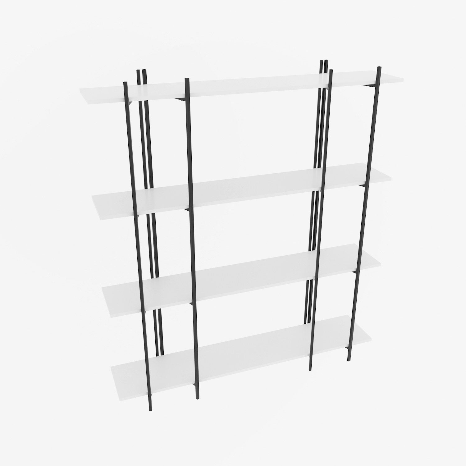 Estante estilosa, 160 cm x 180 cm x 29,6 cm, branca e preta | Painel de partículas 100% revestido de melamina, 18 mm de espessura | Perfeita para decoração moderna de casa e escritório