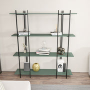 Estante – 160 cm x 180 cm x 29,6 cm – verde e preto – painel de partículas revestido a melamina