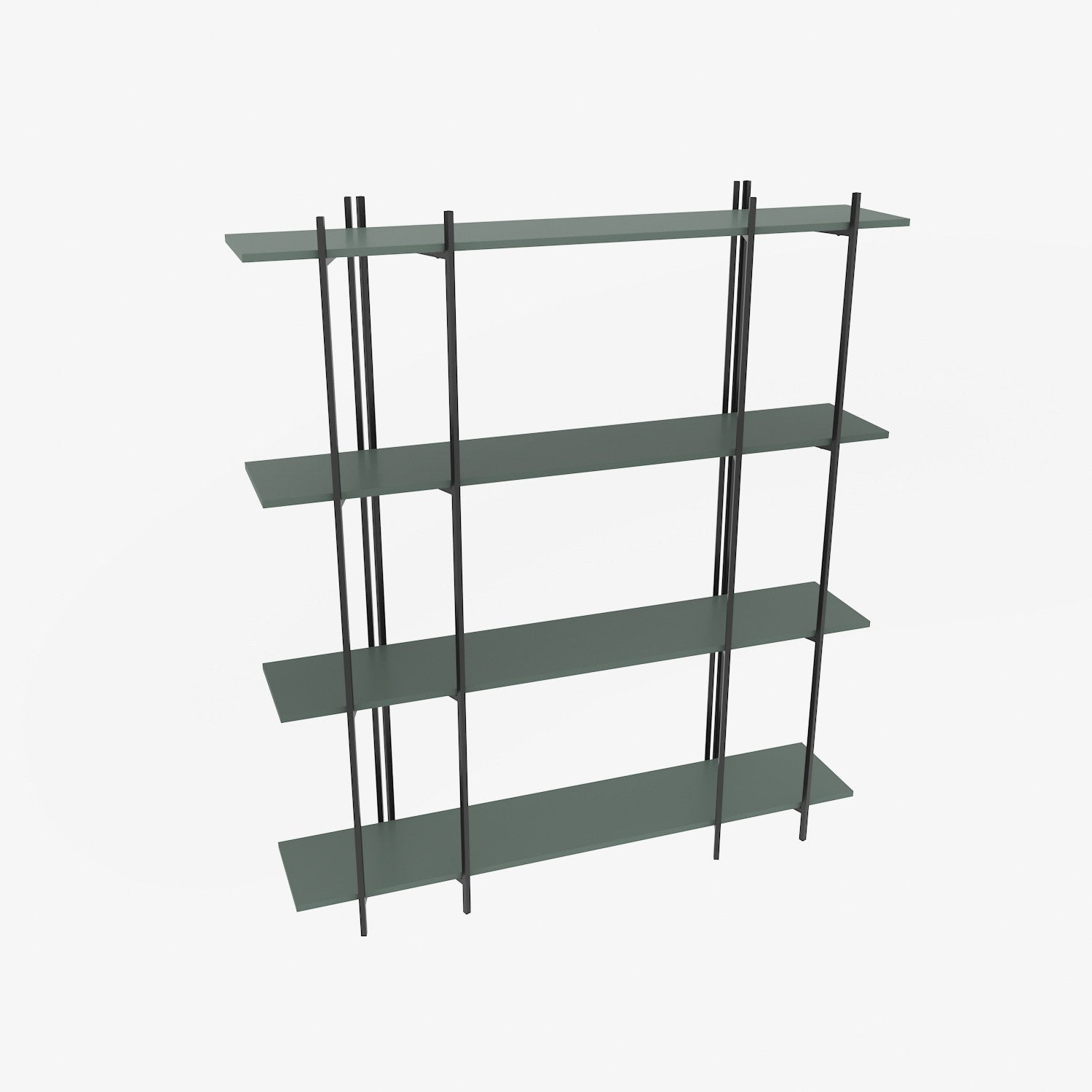 Estante – 160 cm x 180 cm x 29,6 cm – verde e preto – painel de partículas revestido a melamina