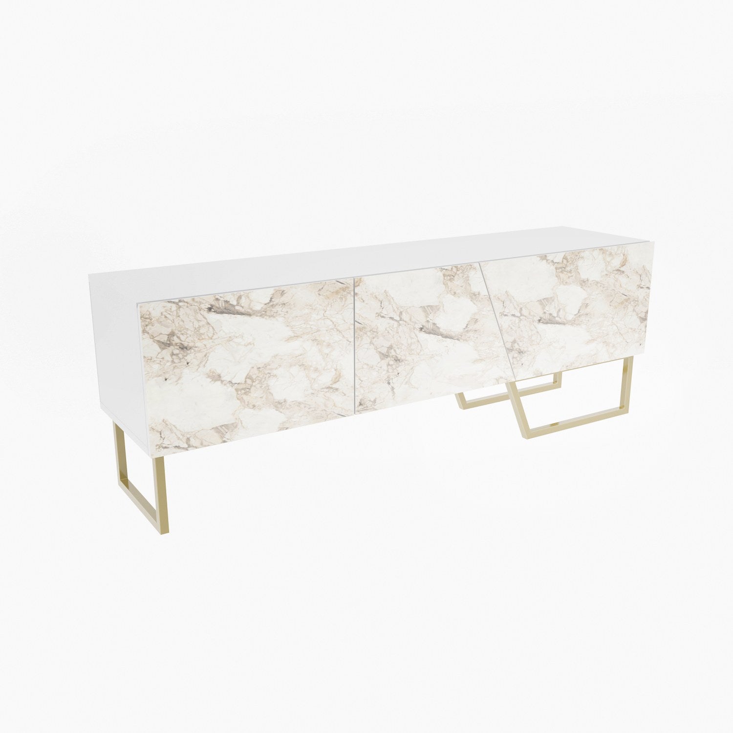 Mesa TV Branca 150cm - Melamina Resistente com Design Moderno para Sala de Estar