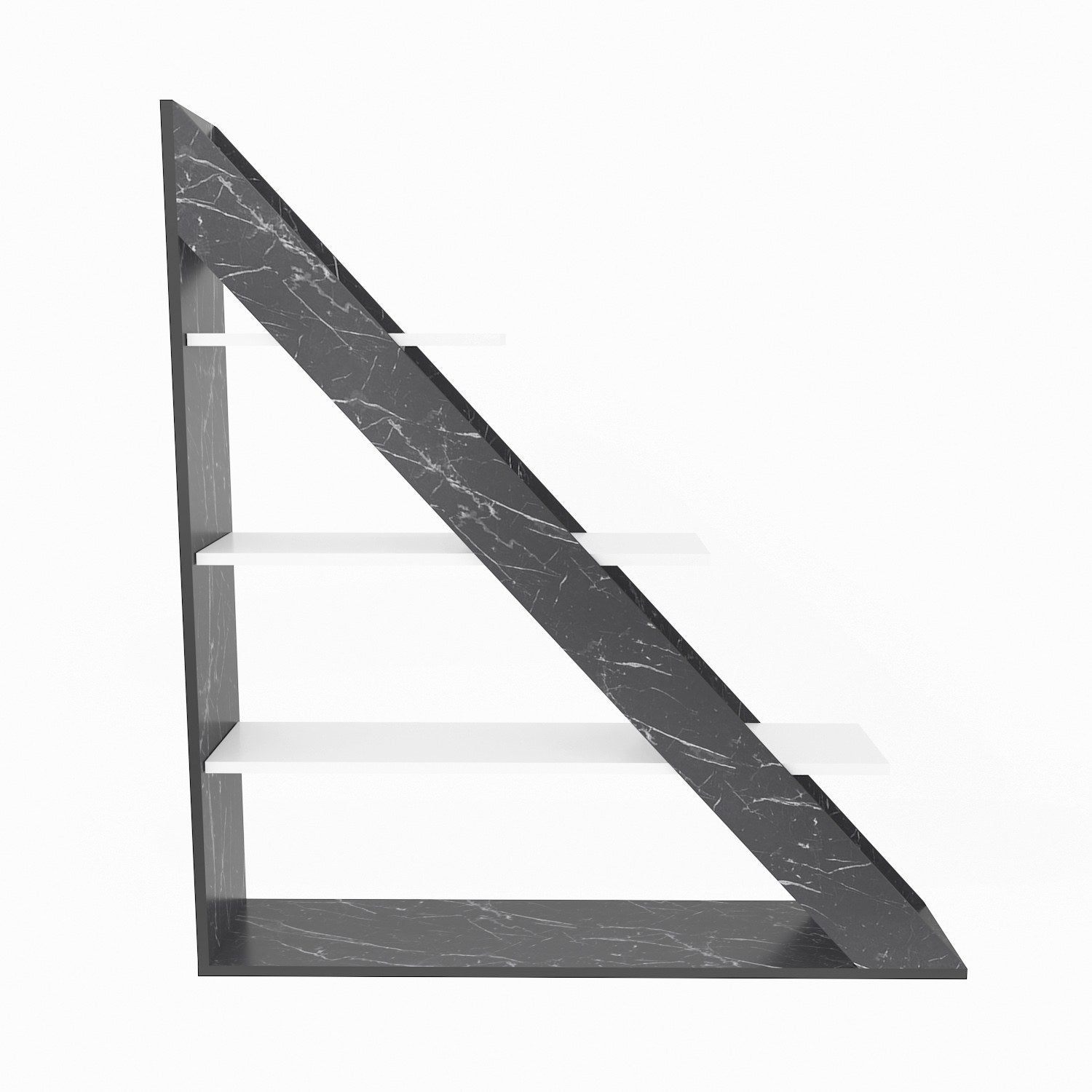 Estante elegante em mármore e branco, 120 cm x 131,8 cm x 25 cm | Painel de partículas 100% revestido em melamina, 18 mm de espessura | Armazenamento elegante para casas modernas