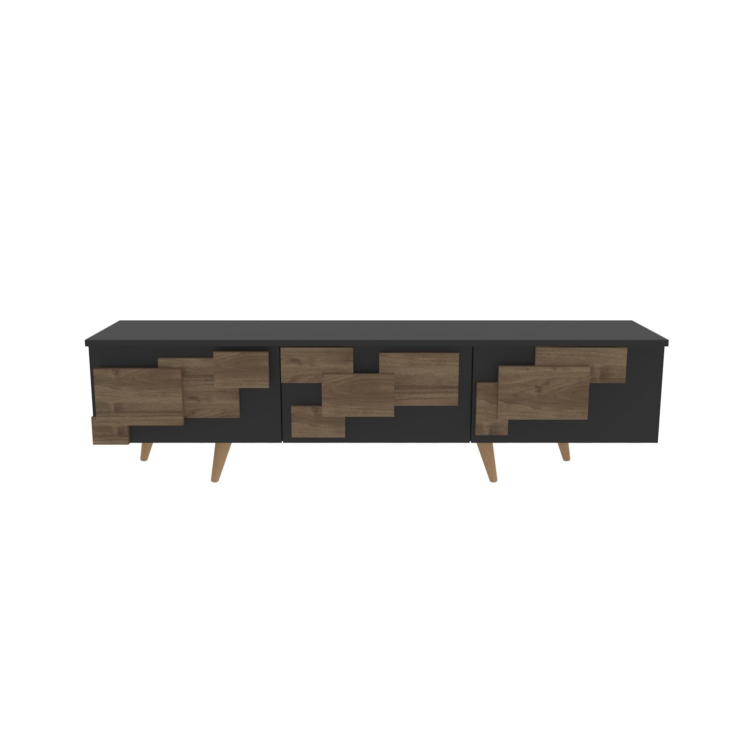 Suporte de TV elegante, antracite e nogueira, 160 x 45 x 35 cm | Painel de partículas 100% revestido de melamina, 18 mm de espessura | Design moderno para salas de estar e espaços de entretenimento