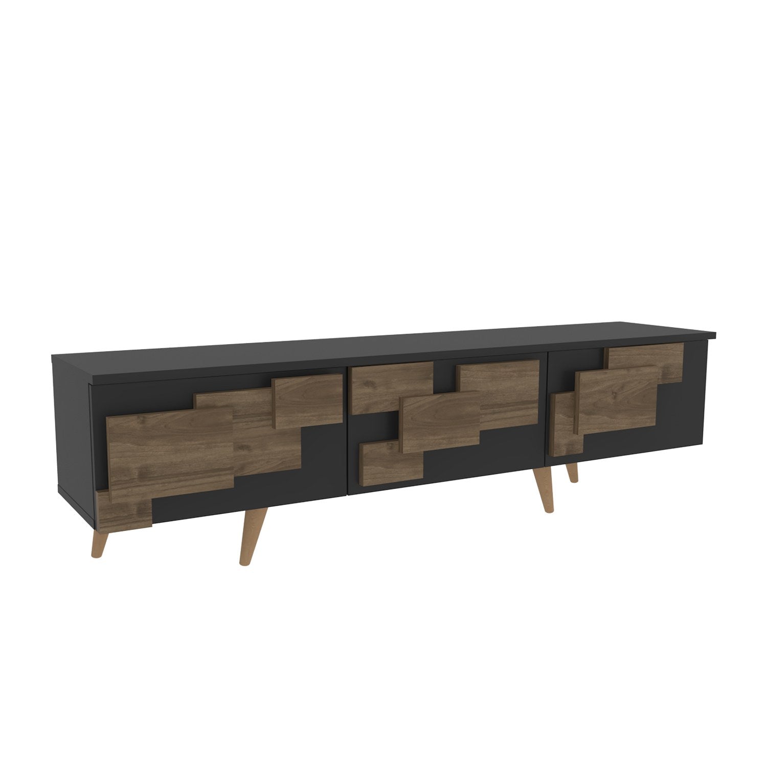 Suporte de TV elegante, antracite e nogueira, 160 x 45 x 35 cm | Painel de partículas 100% revestido de melamina, 18 mm de espessura | Design moderno para salas de estar e espaços de entretenimento