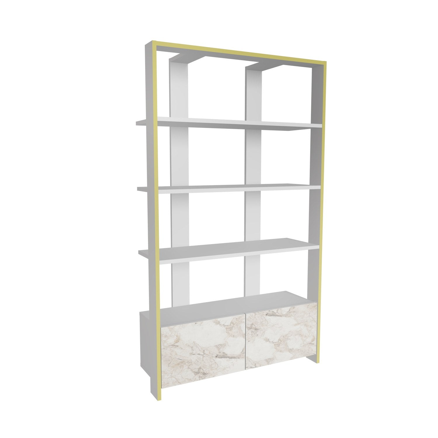 Estante branca elegante, 93,6 x 31,5 x 160 cm | Painel de partículas 100% revestido de melamina, 18 mm de espessura | Perfeita para armazenamento moderno em casa e escritório