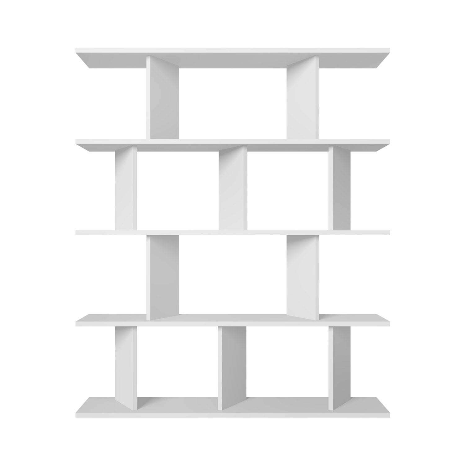 Estante branca elegante, 120 cm x 141 cm x 24,6 cm | Painel de partículas 100% revestido de melamina, 18 mm de espessura | Perfeita para armazenamento moderno em casa e escritório