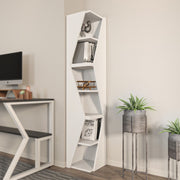 Estante branca elegante, 165 cm de altura x 31,8 cm de largura x 31,8 cm de profundidade | Painel de partículas 100% revestido de melamina, 18 mm de espessura | Perfeito para decoração moderna de casa