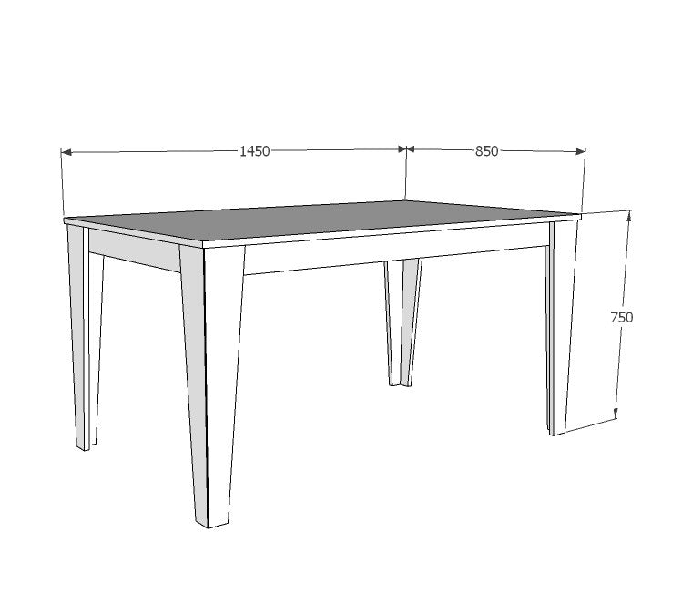 Mesa de Jantar Branca Elegante, 145 x 85 x 75 cm | Painel de Partículas 100% Revestido em Melamina, 18 mm de Espessura | Perfeita para Salas de Jantar e Reuniões Modernas
