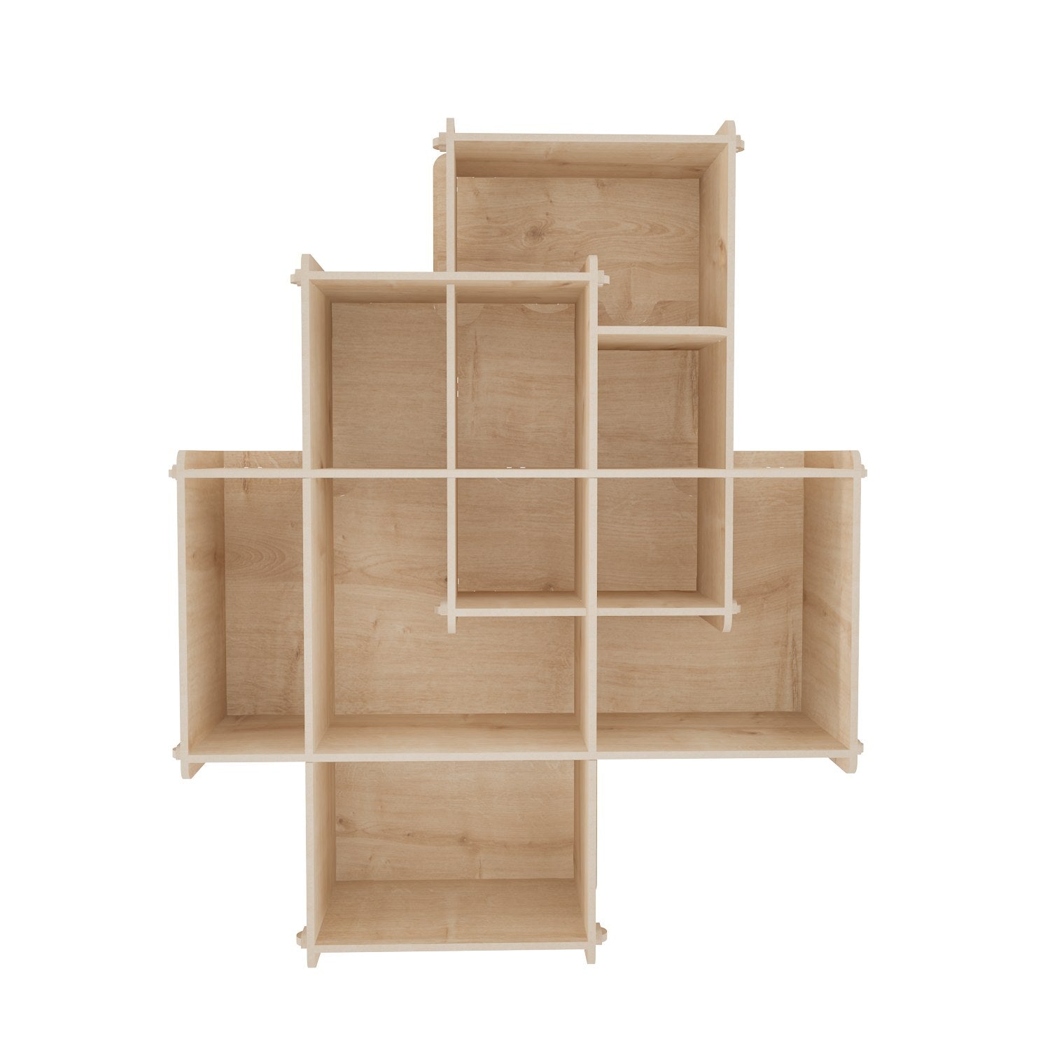 Prateleira de parede elegante em carvalho, 70 cm x 88,7 cm x 21 cm | Painel de partículas 100% revestido em melamina, 8 mm de espessura | Perfeito para decoração moderna e soluções de armazenamento