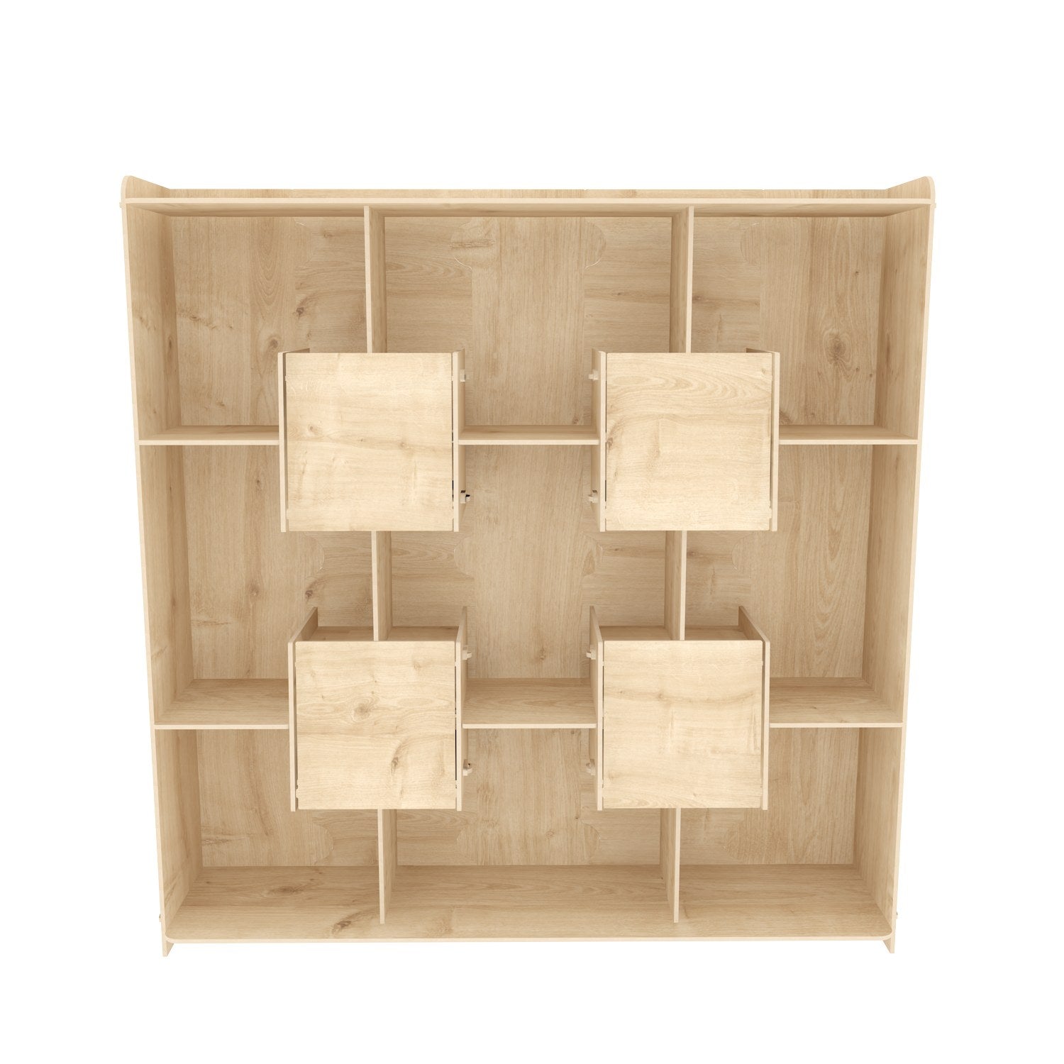 Estante de carvalho elegante, 136,7 x 138 x 27,5 cm | Painel de partículas 100% revestido de melamina, 8 mm de espessura | Perfeito para decoração moderna de casa e escritório