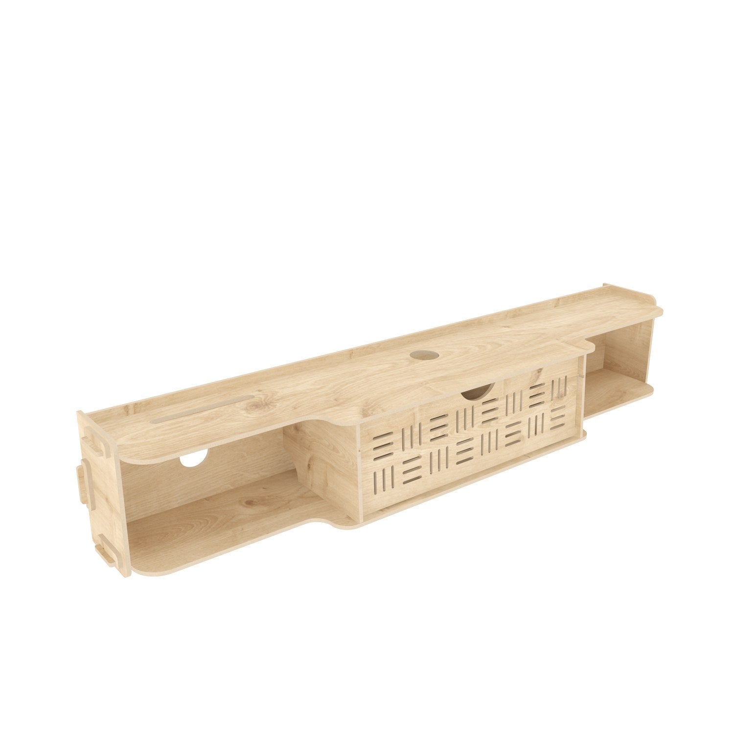 Suporte de TV elegante em carvalho, 140 cm x 25 cm x 25 cm | Painel de partículas 100% revestido em melamina, 8 mm de espessura | Perfeito para salas de estar e espaços de entretenimento modernos
