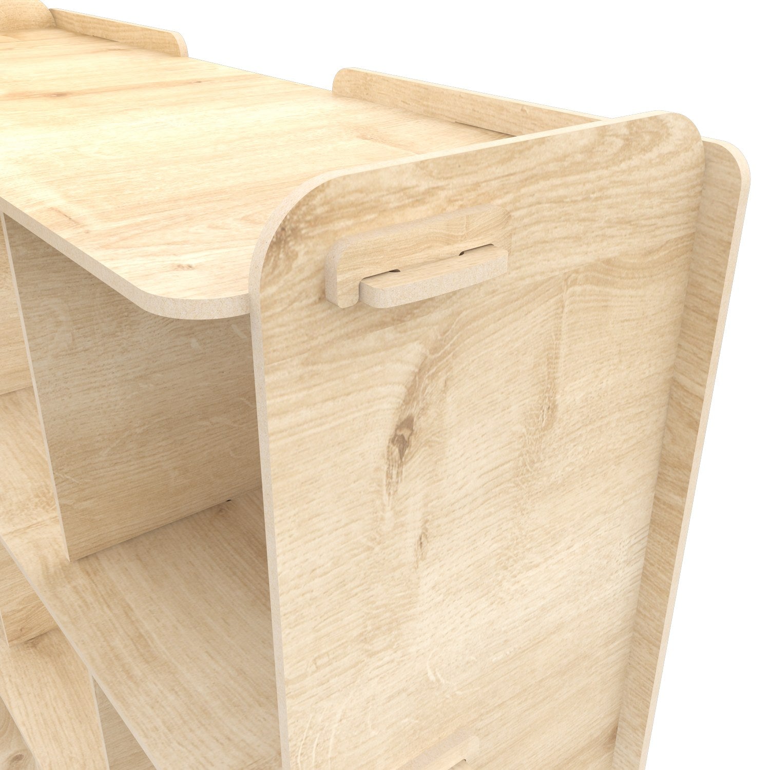 Estante de carvalho elegante, 92,5 x 132 x 30 cm | Painel de partículas 100% revestido de melamina, 8 mm de espessura | Perfeita para decoração moderna de casa e escritório