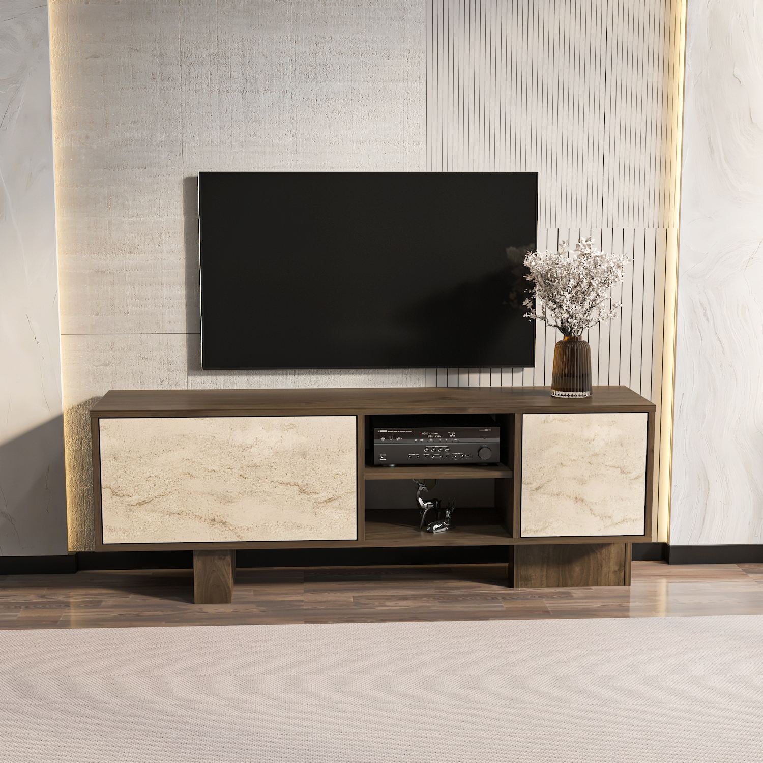 Móvel de TV-Monaco-Nogueira
Travertino