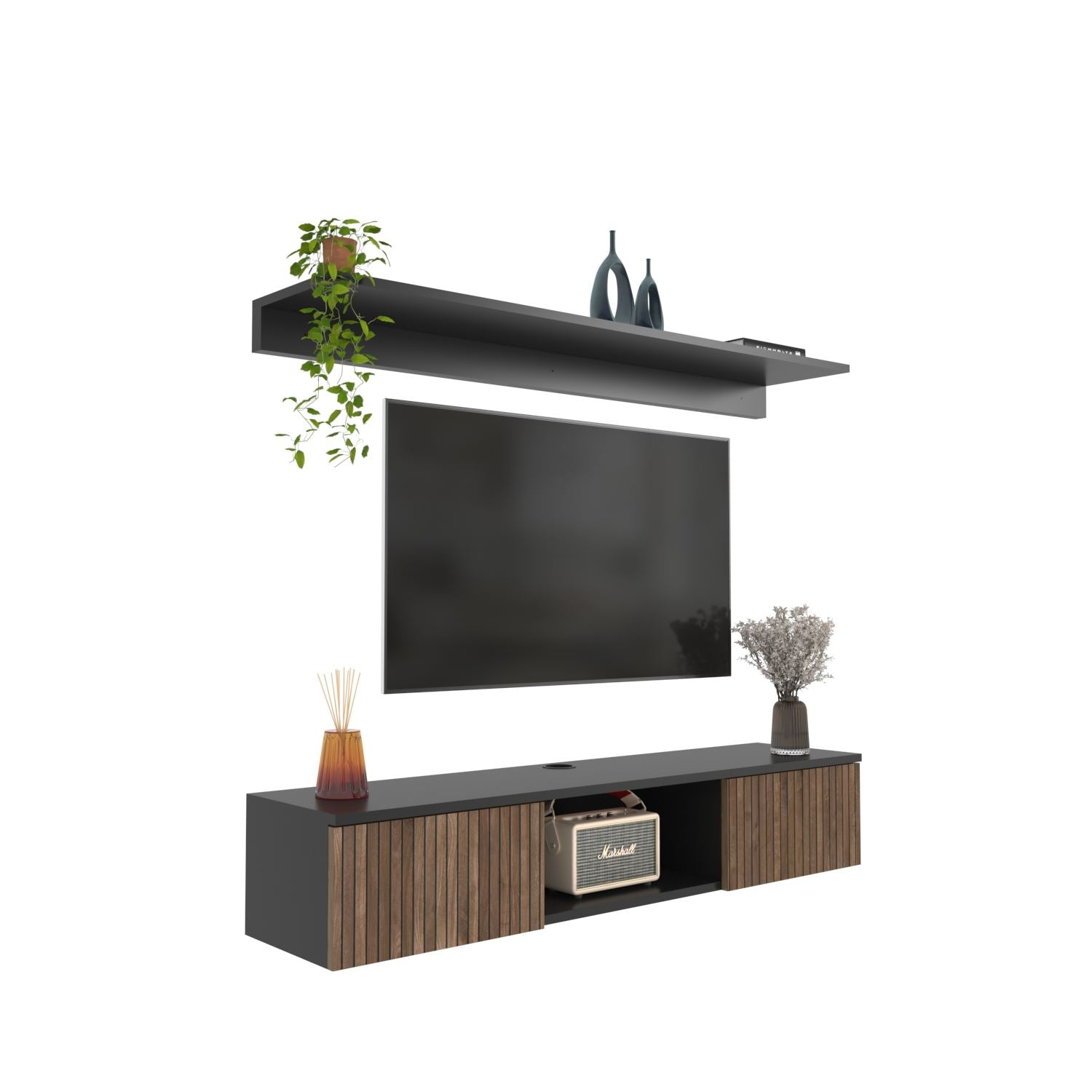 Móvel de TV-Elia-De madeira
Preto