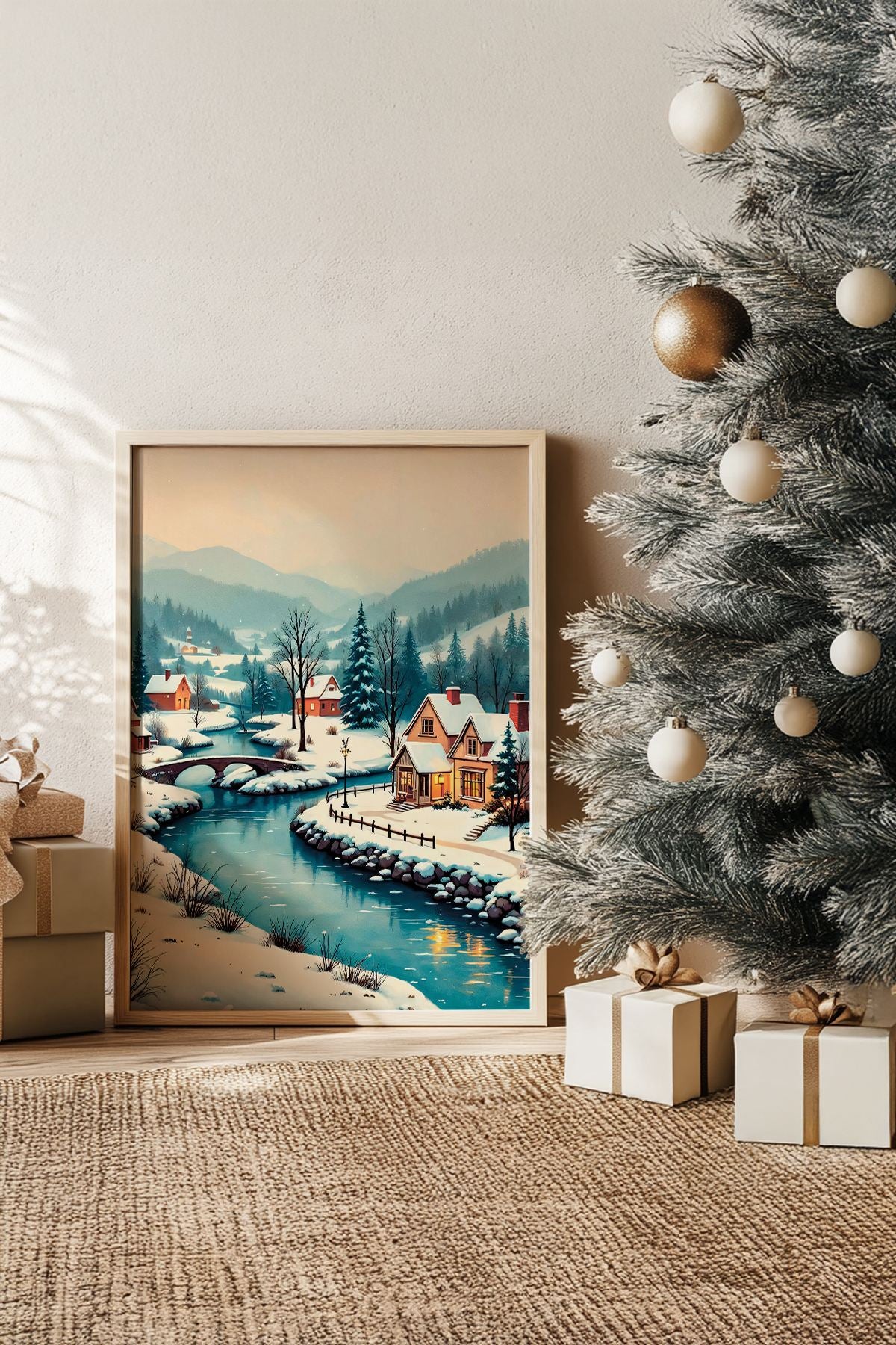 Quadro Decorativo Emoldurado Multicolor - Impressão Digital em Madeira Maciça 33x48cm