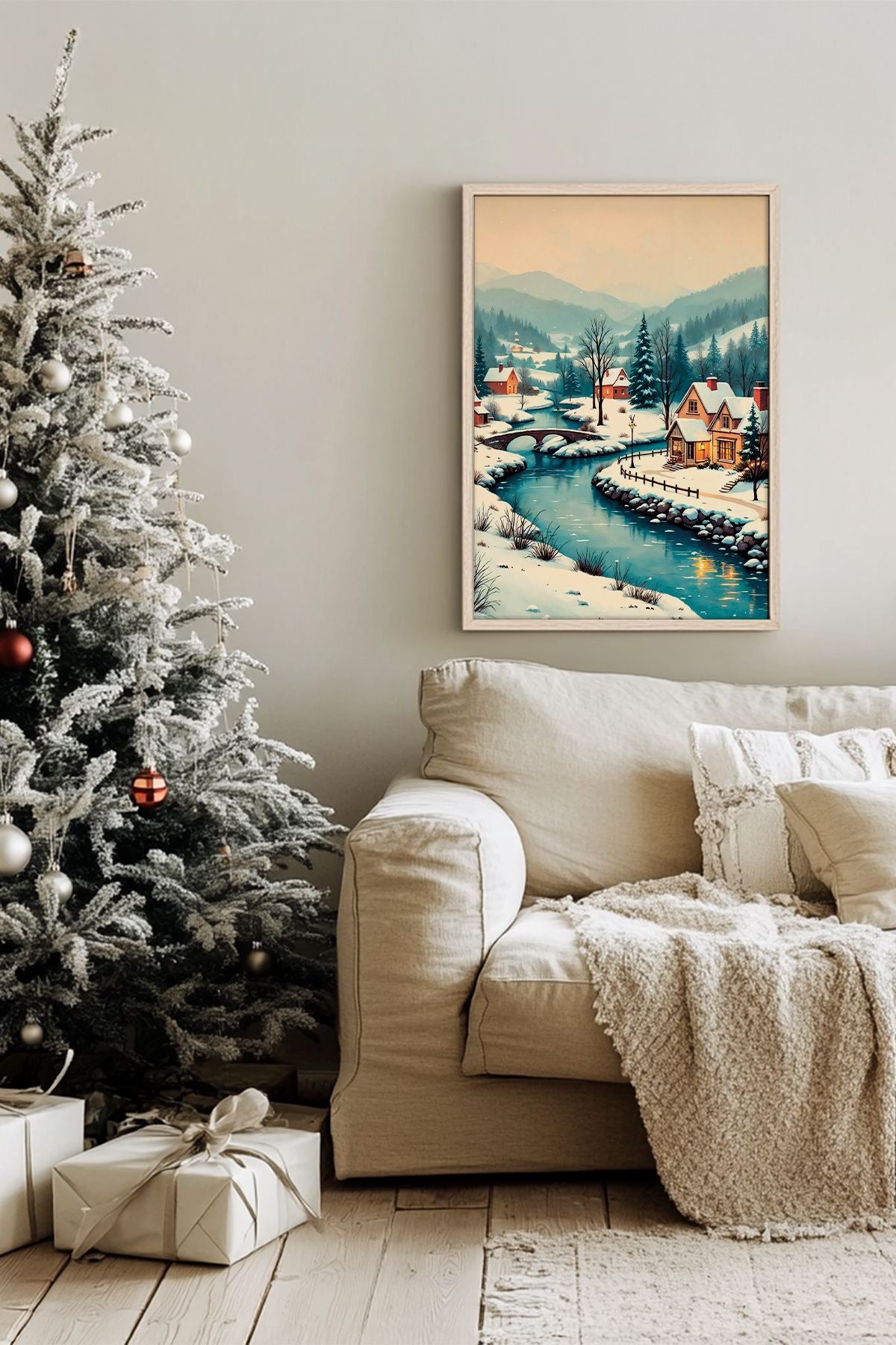 Quadro Decorativo Emoldurado Multicolor - Impressão Digital em Madeira Maciça 33x48cm