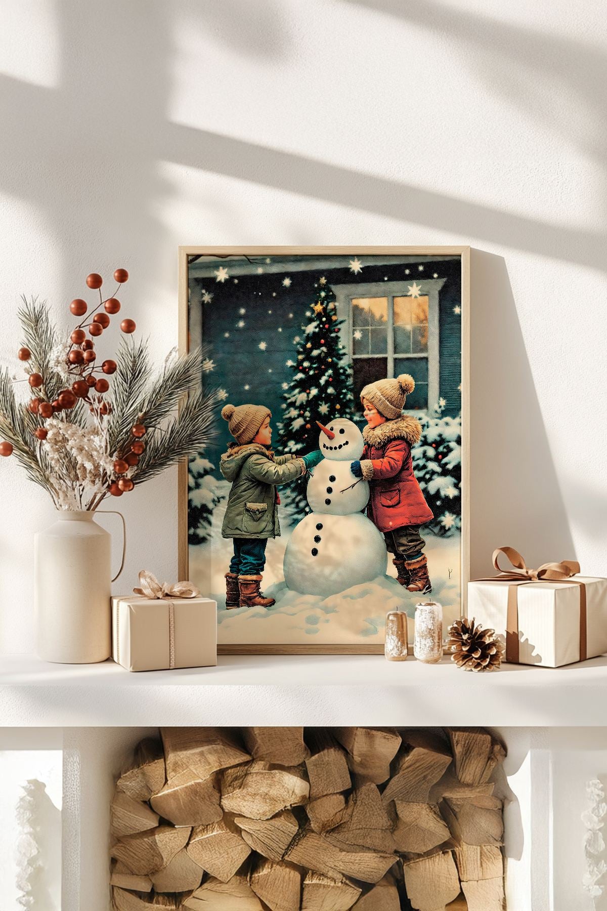 Quadro Decorativo Emoldurado Multicolor - Impressão Digital em Madeira Maciça 33x48cm