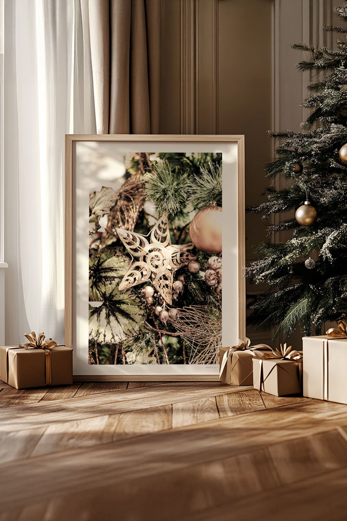 Quadro Decorativo Emoldurado Multicolor - Impressão Digital em Madeira Maciça 33x48cm