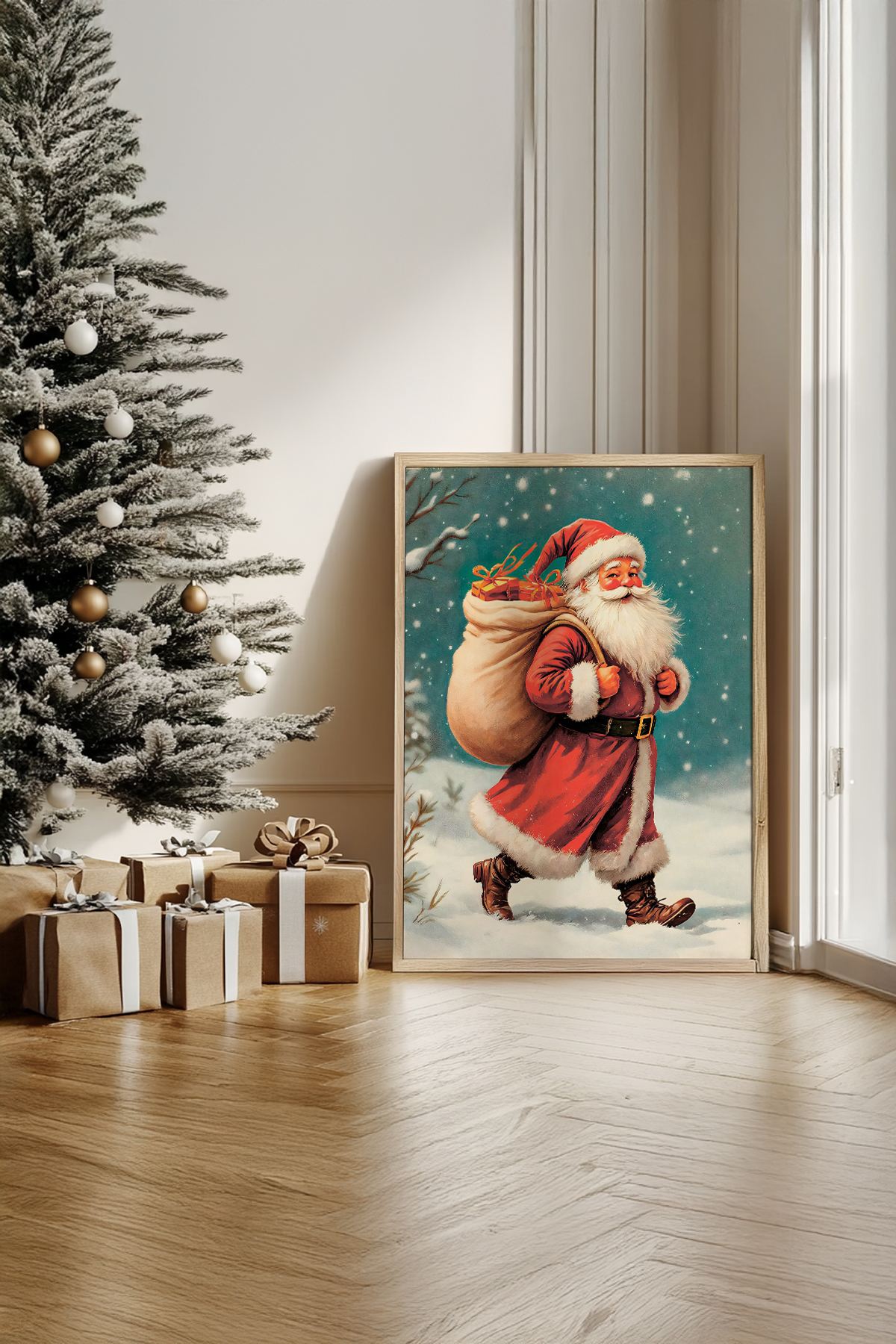 Quadro Decorativo Emoldurado Multicolor - Madeira Maciça 33x48cm - Arte Digital Premium para Decoração de Interiores