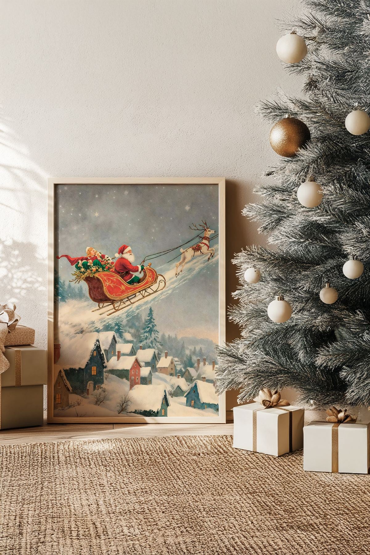 Quadro Decorativo Emoldurado Multicolor - Madeira Maciça 33x48cm - Arte Digital Premium