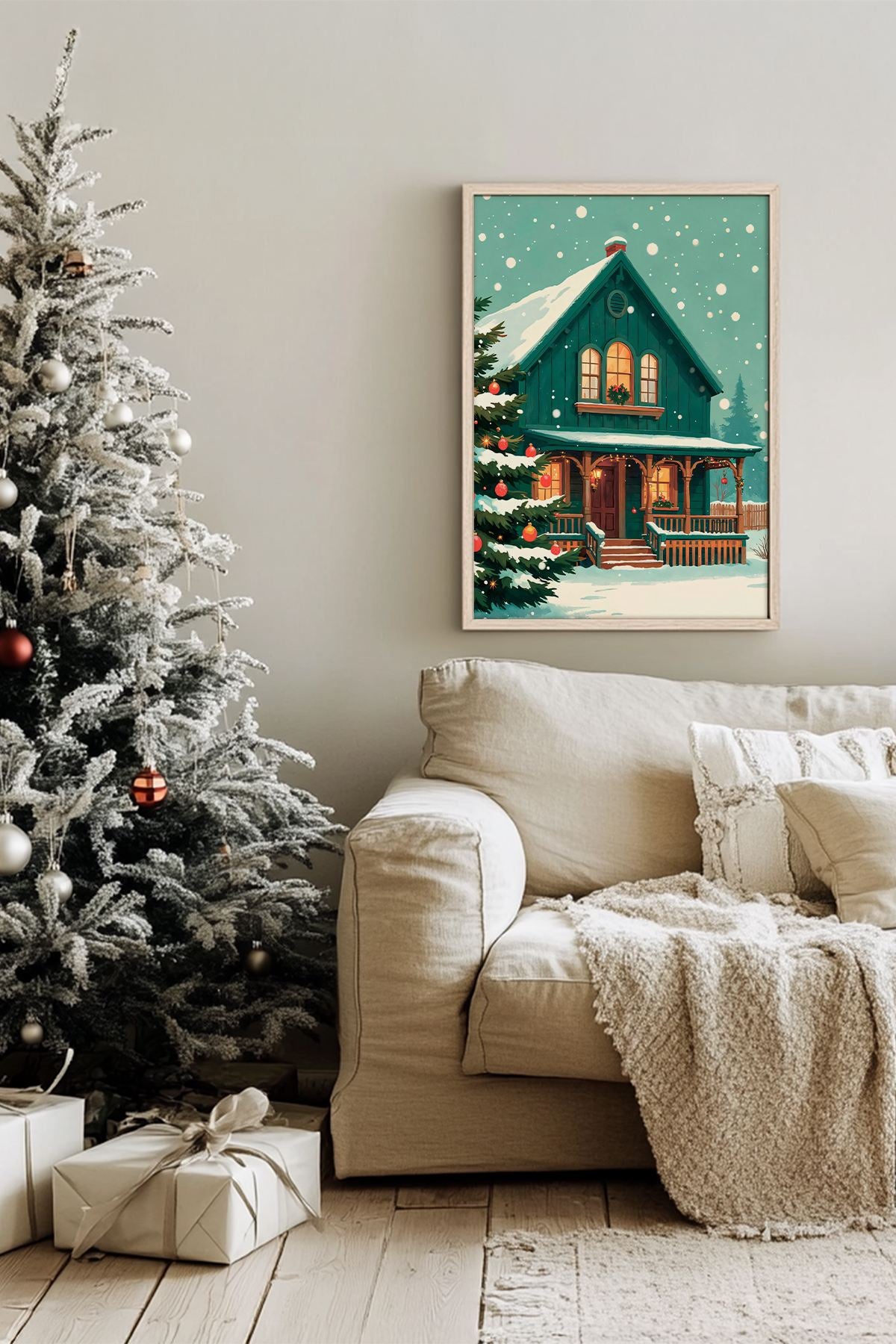 Quadro Decorativo Emoldurado Multicolor - Madeira Maciça 33x48cm - Arte Digital Premium para Decoração