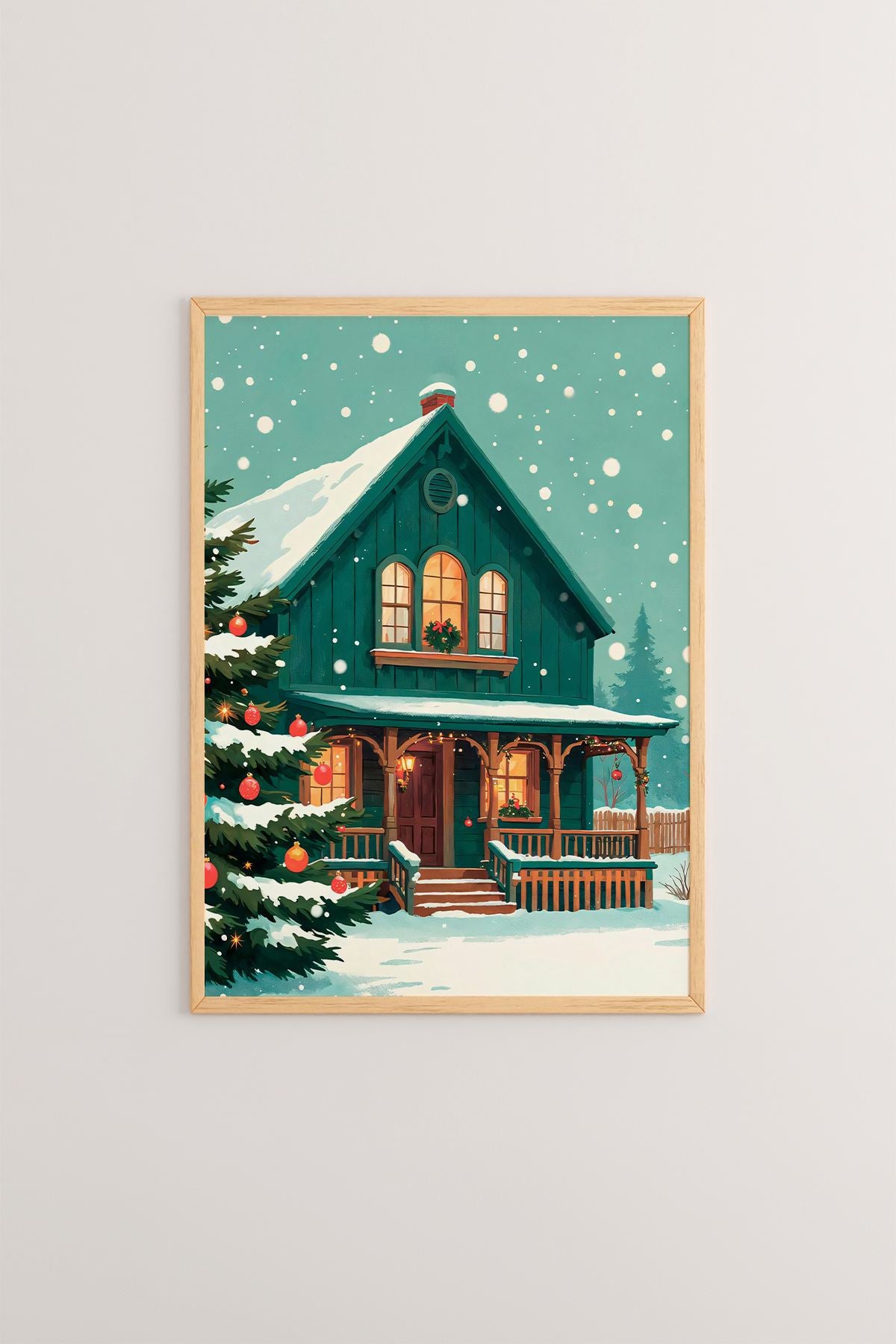 Quadro Decorativo Emoldurado Multicolor - Madeira Maciça 33x48cm - Arte Digital Premium para Decoração