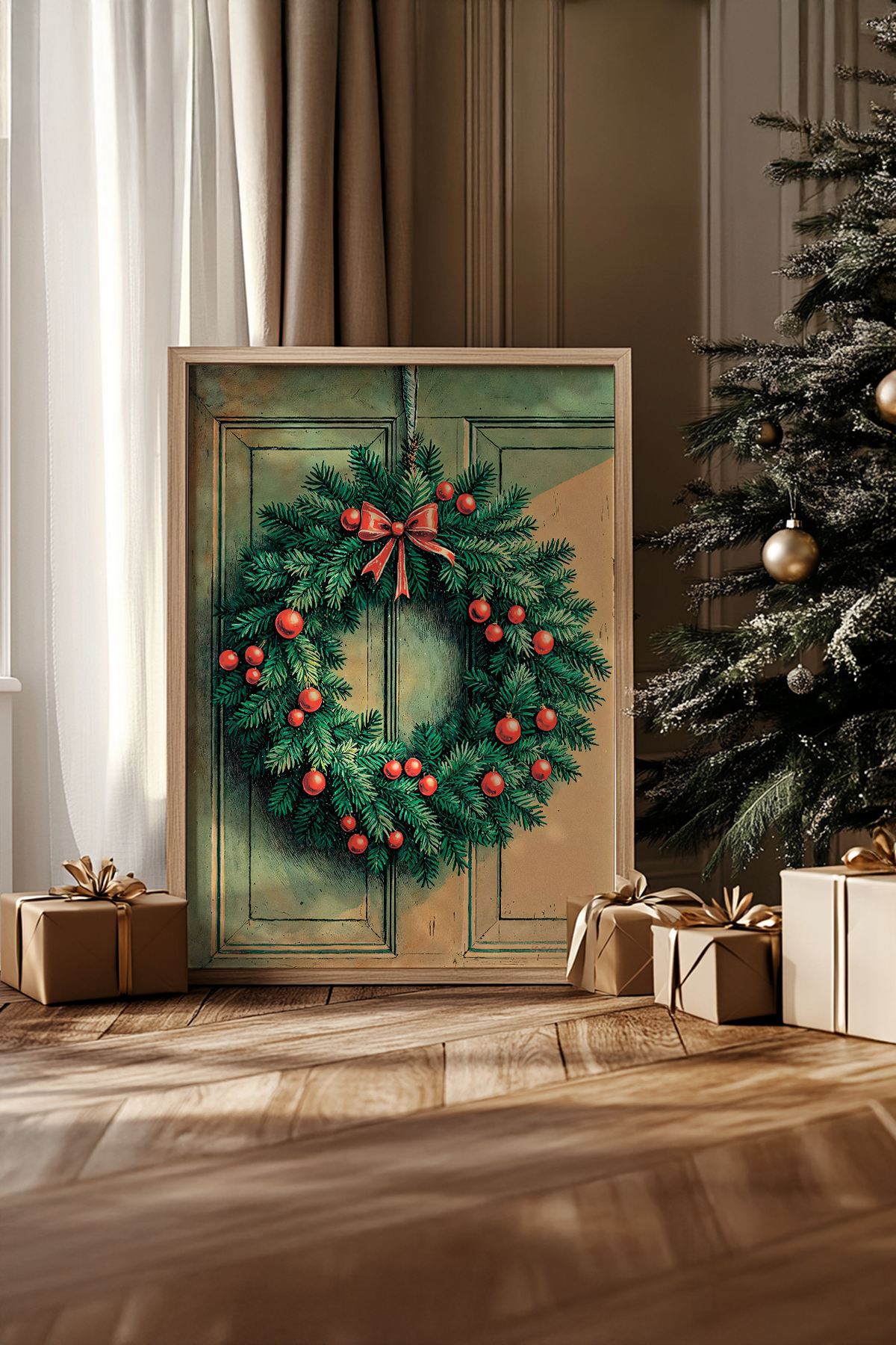 Quadro Decorativo Emoldurado Multicolor - Madeira Maciça 33x48cm - Arte Digital Premium para Decoração de Interiores