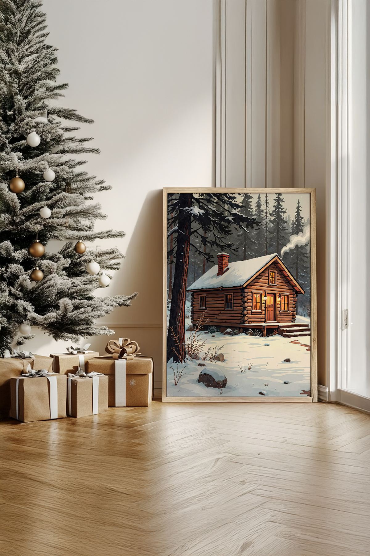 Quadro Decorativo Emoldurado Multicolor - Madeira Maciça 33x48cm - Arte Digital Premium