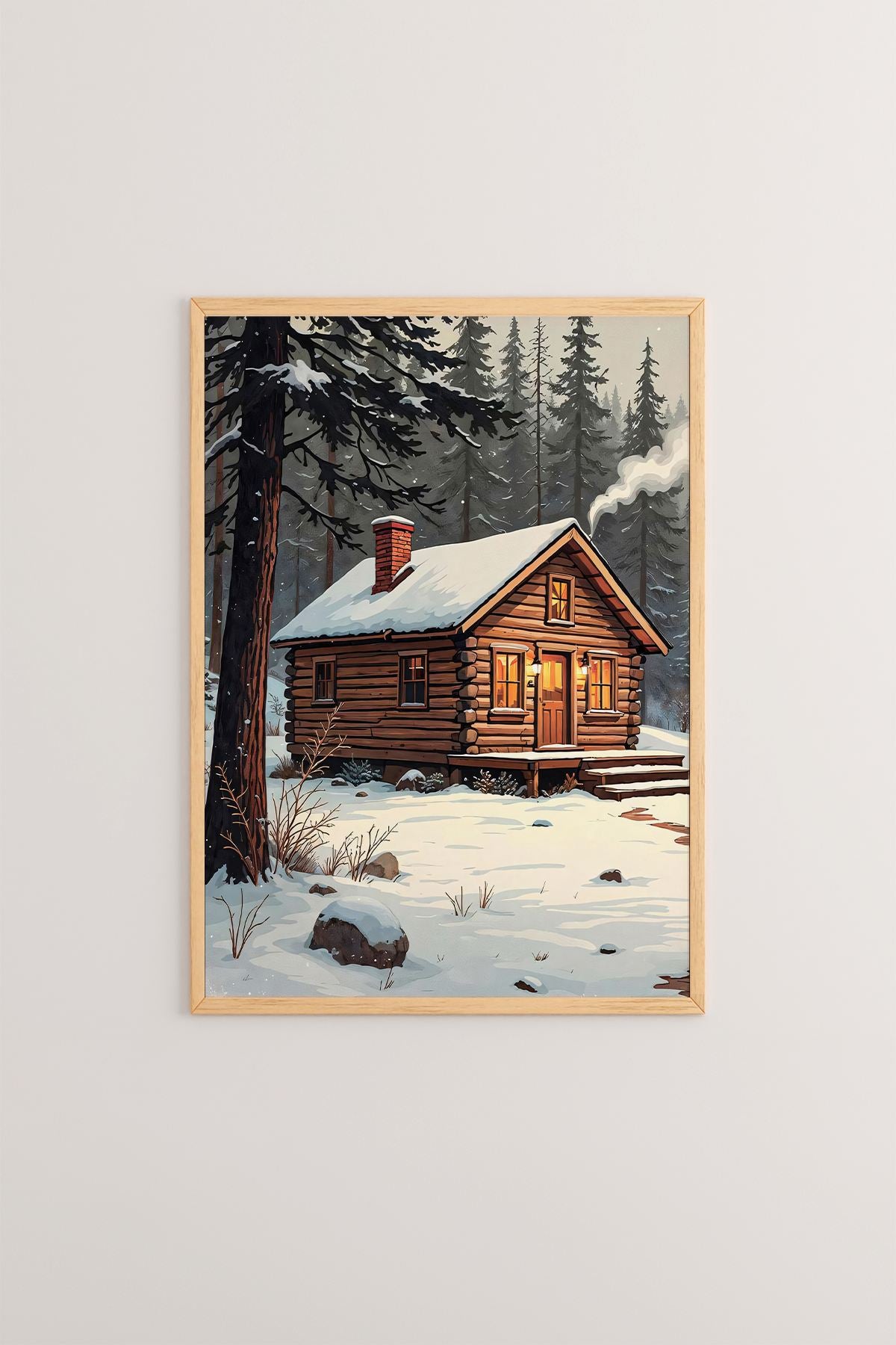 Quadro Decorativo Emoldurado Multicolor - Madeira Maciça 33x48cm - Arte Digital Premium