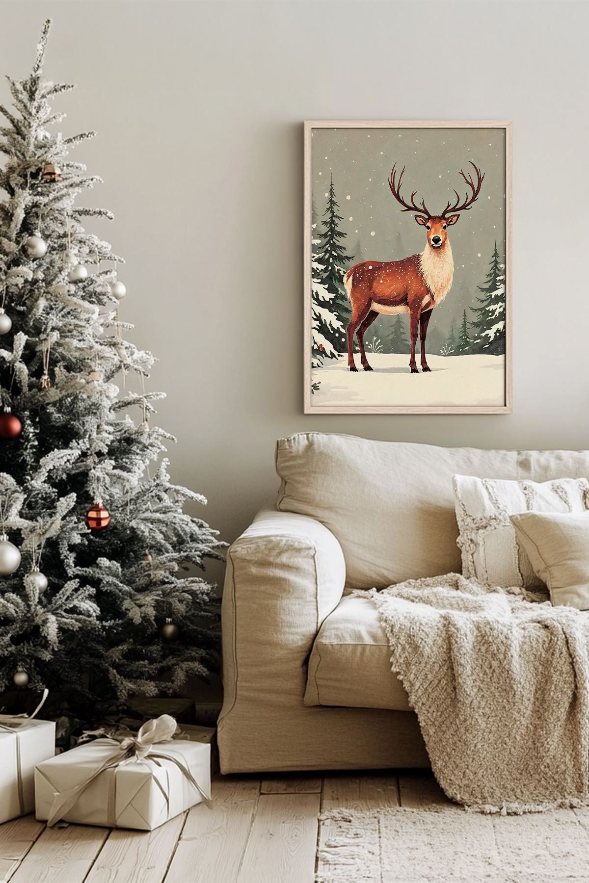 Quadro Decorativo Emoldurado Multicolor - Madeira Maciça 33x48cm - Arte Digital Premium para Decoração