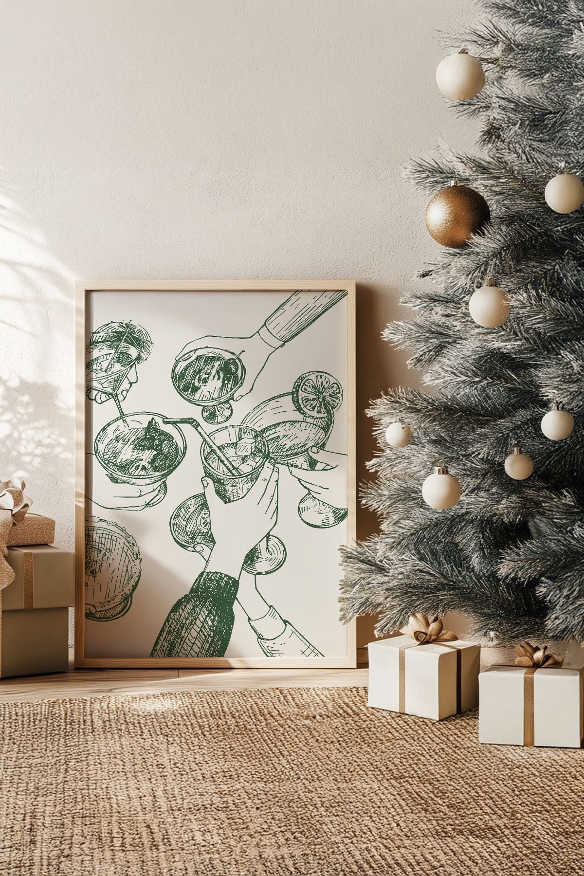 Quadro Decorativo Emoldurado Multicolor - Madeira Maciça 33x48cm - Arte Digital Premium