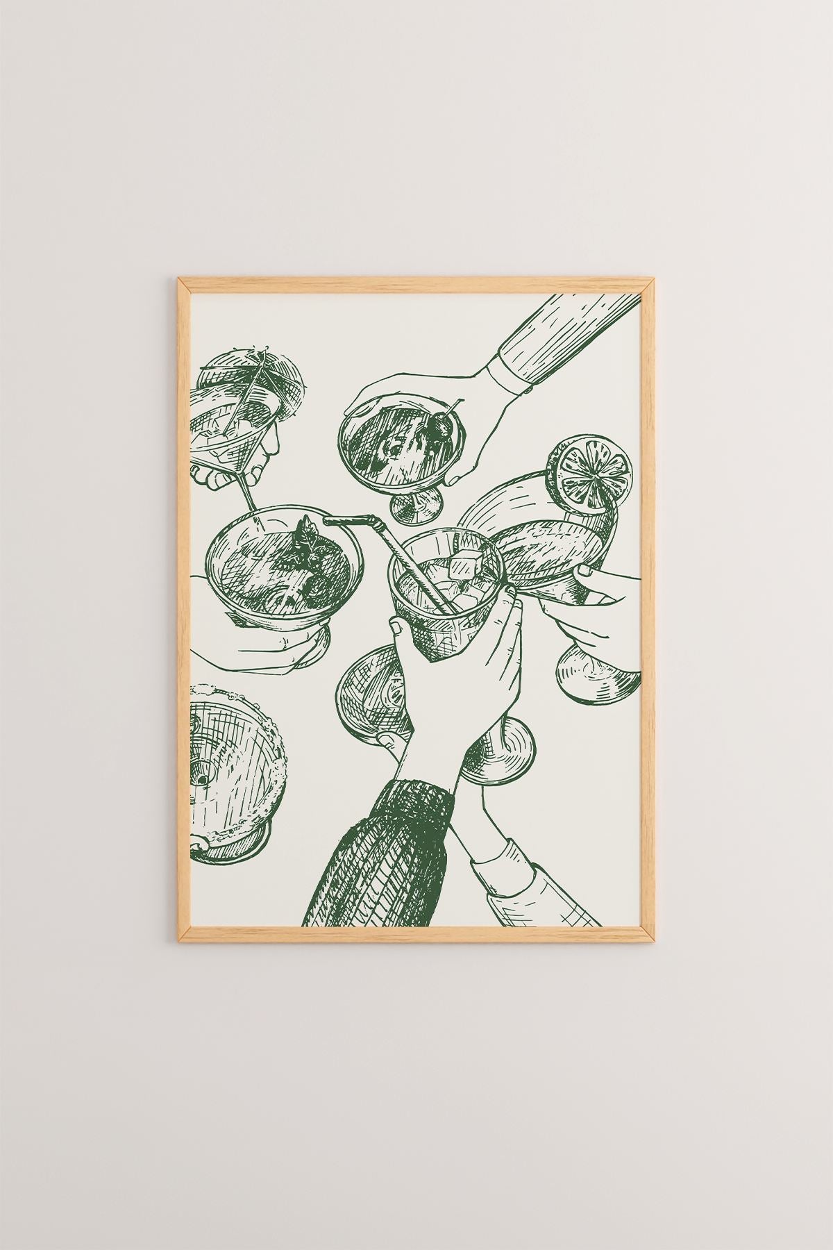 Quadro Decorativo Emoldurado Multicolor - Madeira Maciça 33x48cm - Arte Digital Premium