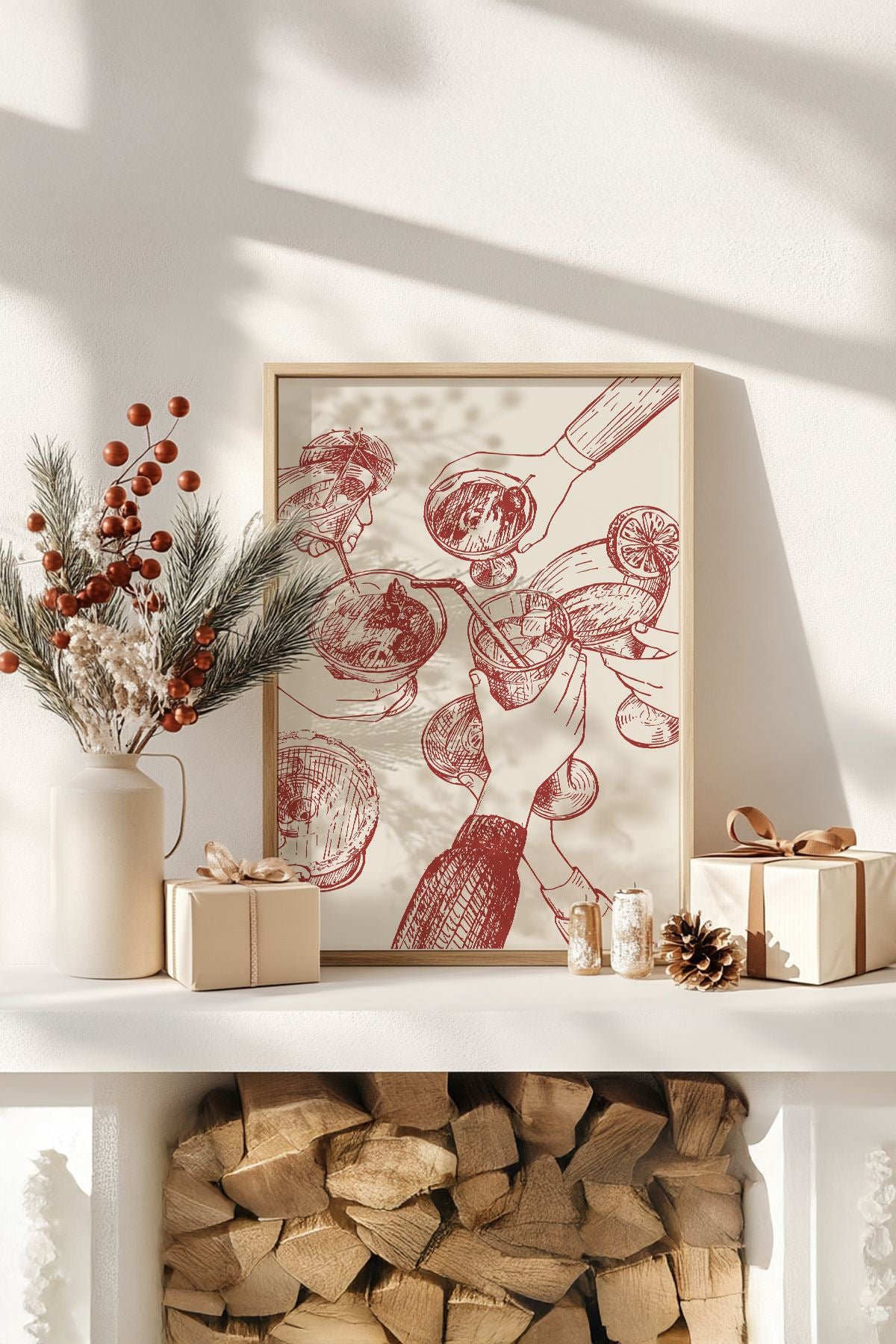 Quadro Decorativo Emoldurado Multicolor - Madeira Maciça 33x48cm - Arte Digital Premium para Decoração de Casa