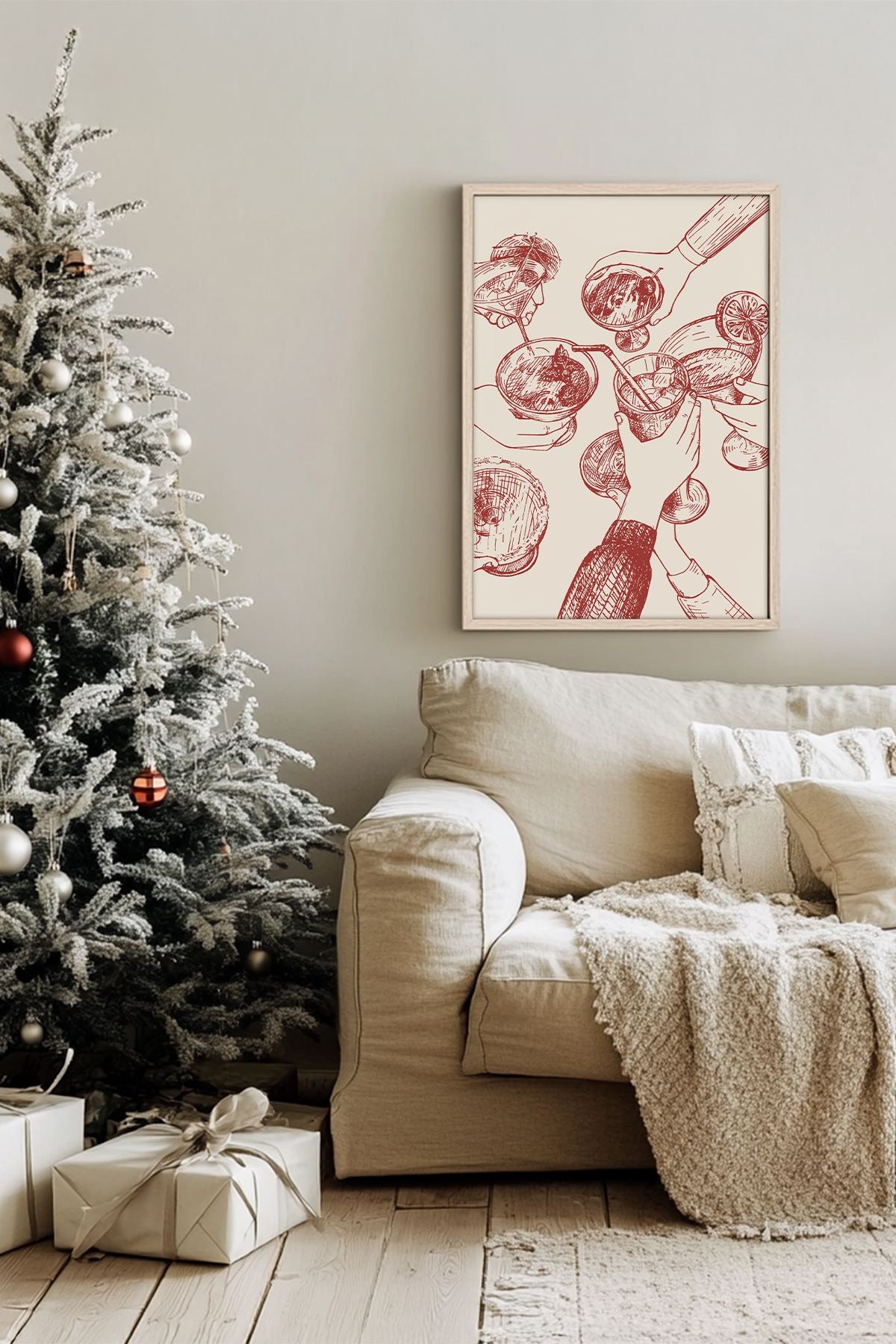 Quadro Decorativo Emoldurado Multicolor - Madeira Maciça 33x48cm - Arte Digital Premium para Decoração de Casa