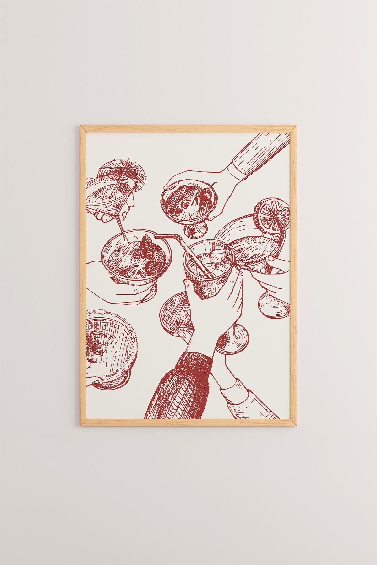 Quadro Decorativo Emoldurado Multicolor - Madeira Maciça 33x48cm - Arte Digital Premium para Decoração de Casa