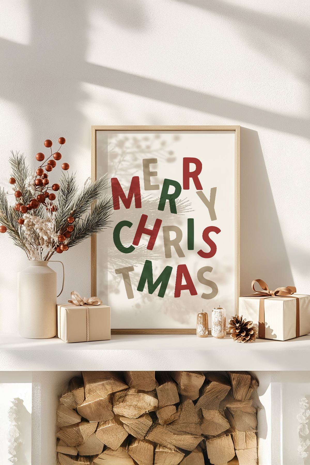 Quadro Decorativo Emoldurado Multicolor - Madeira Maciça 33x48cm - Arte Digital Premium para Decoração de Interiores